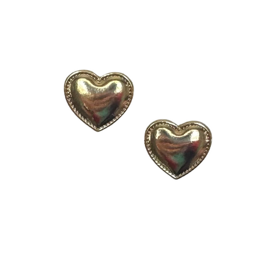 These elegant Heart Stud Earrings are made of high-quality gold, adding a touch of sophistication to any outfit. The heart-shaped design adds a romantic charm, making them perfect for a date night or special occasion. These stud earrings are a classic and timeless addition to your jewelry collection.