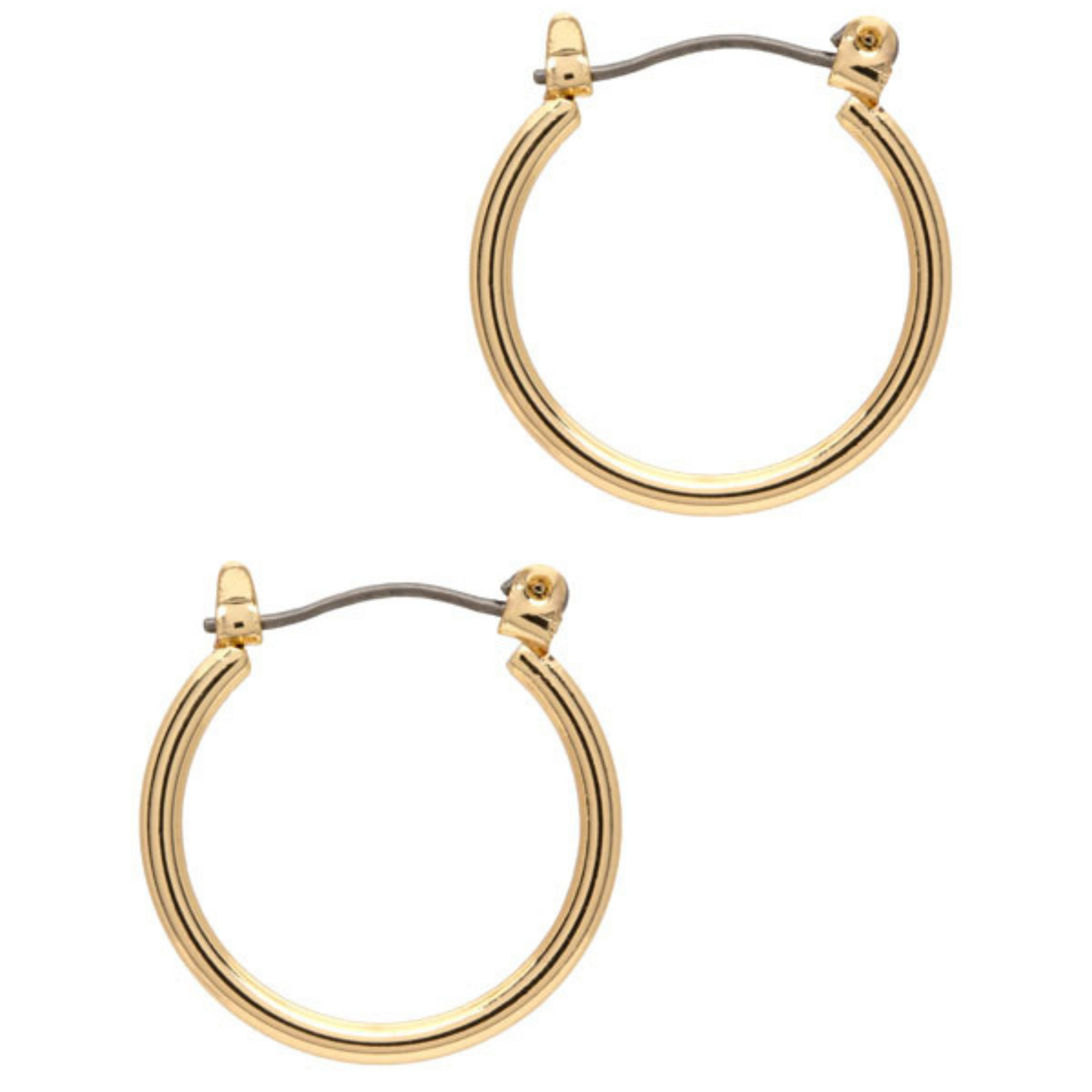 simple gold medium sized hoop earrings