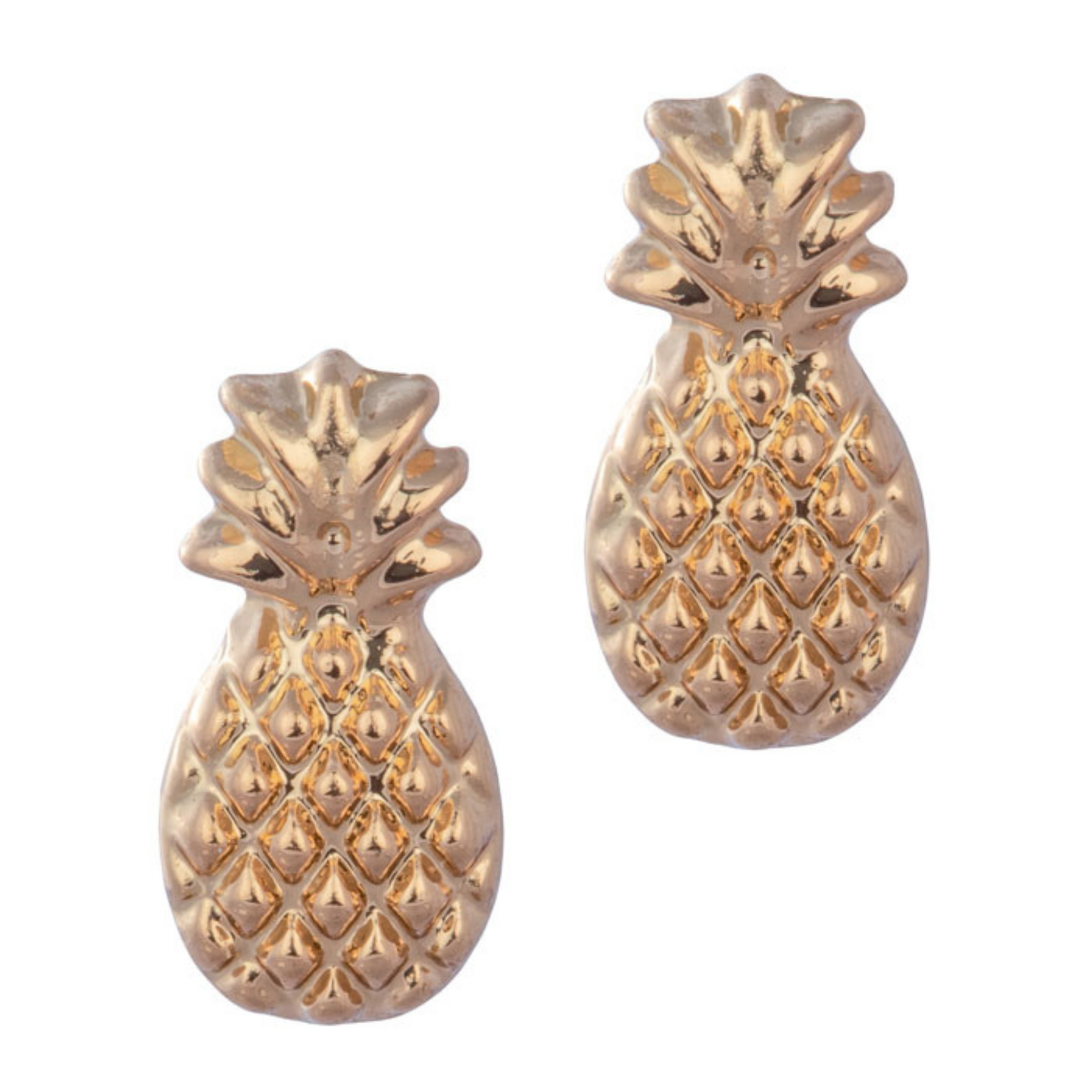 gold color pineapple stud earrings