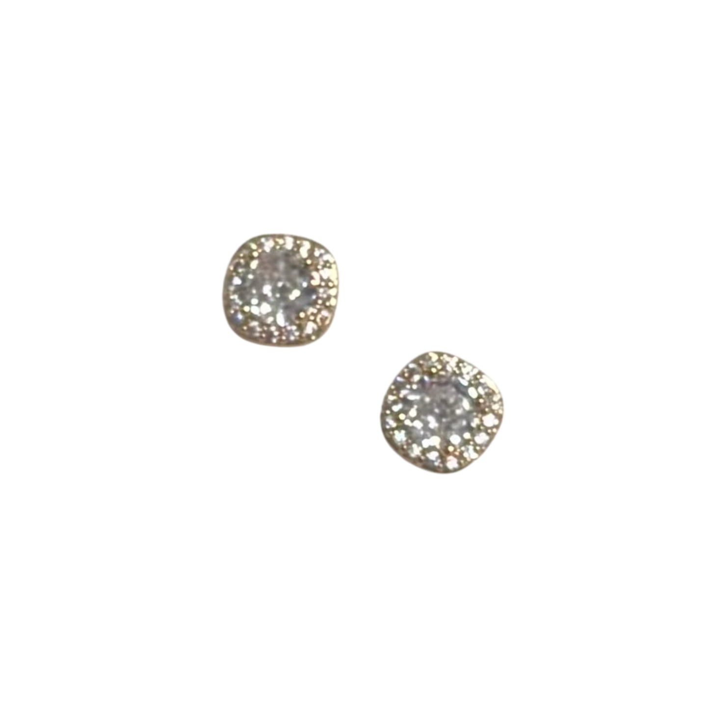 Small Square stud earrings in gold