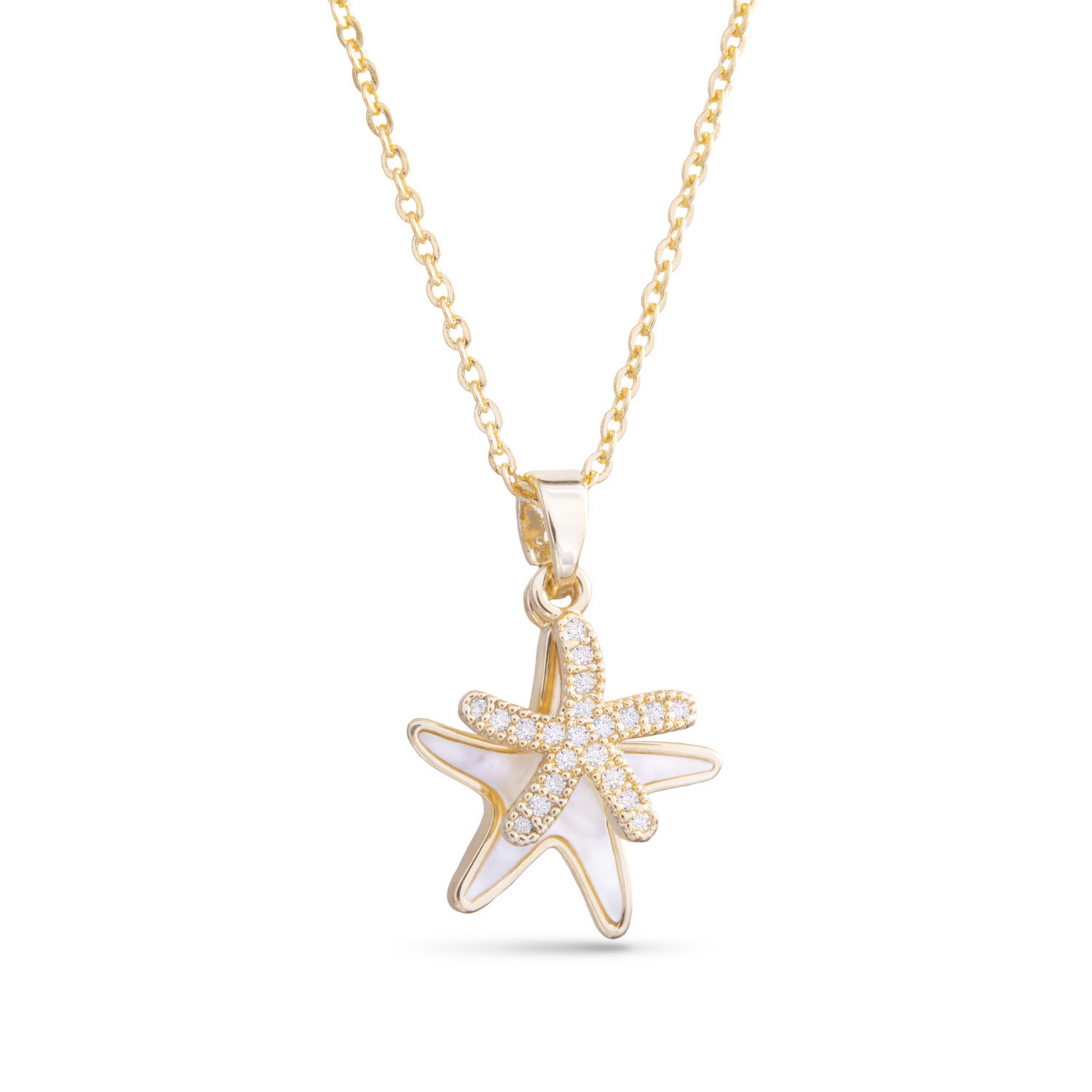 Double Starfish necklace in gold