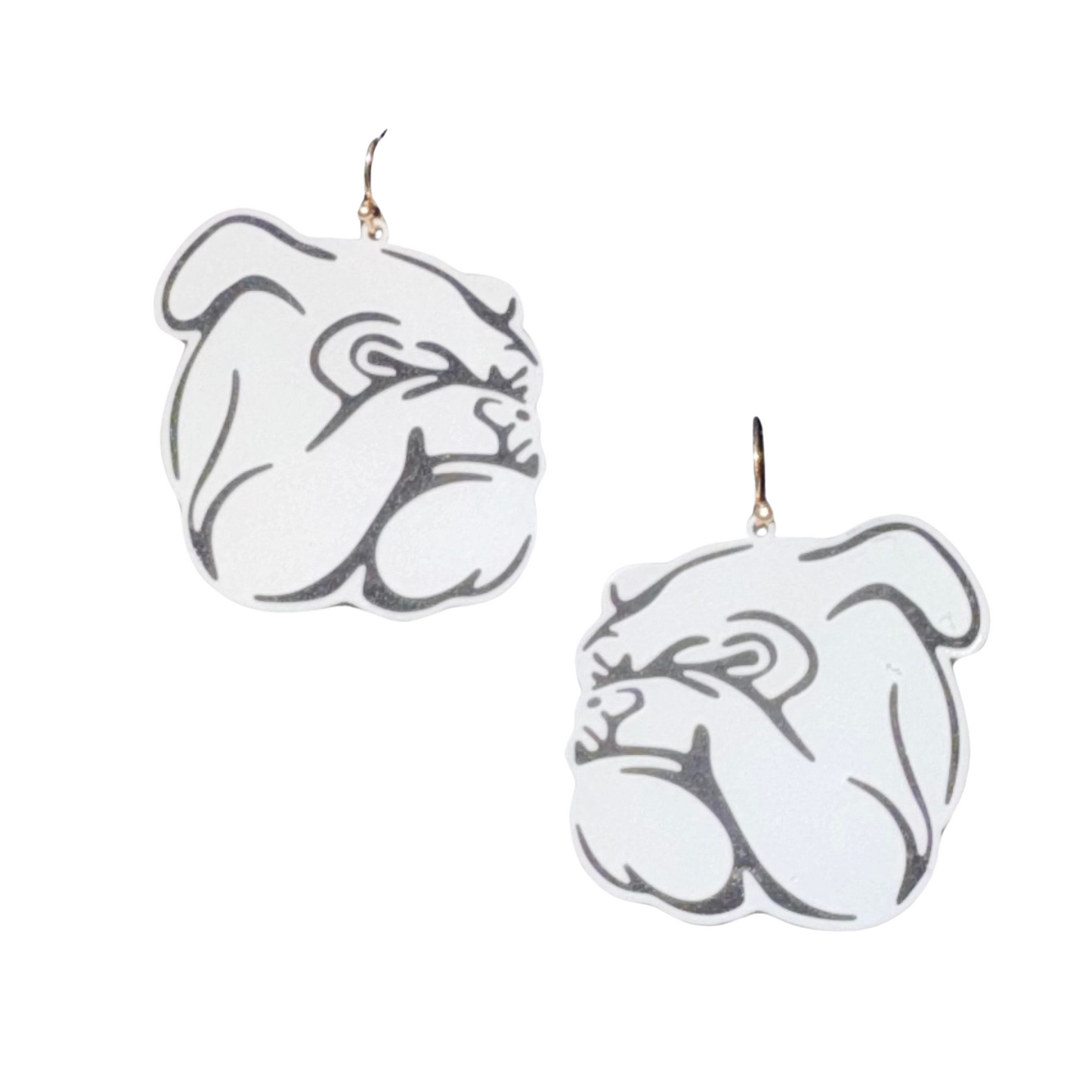 Bulldog Dangle earrings in grey