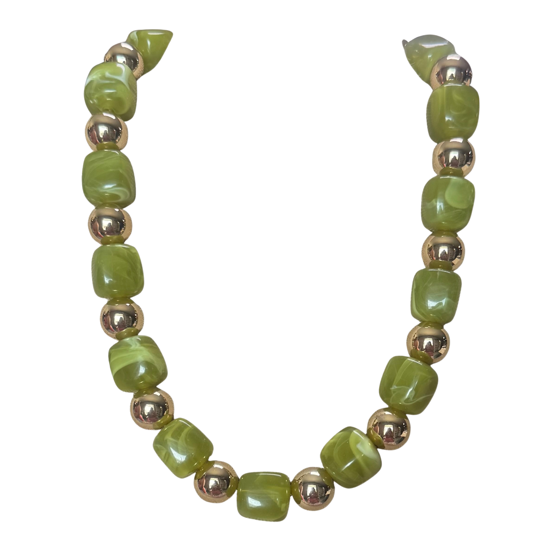 Color Bead Necklace in green