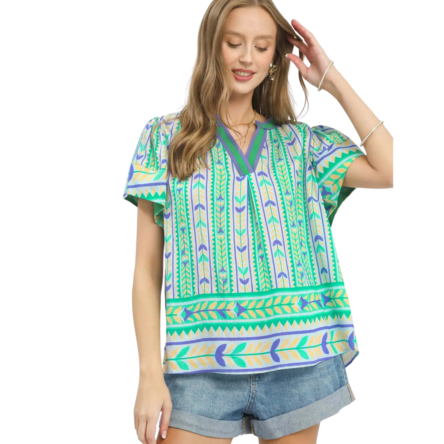 Short Sleeve V-Neck Top