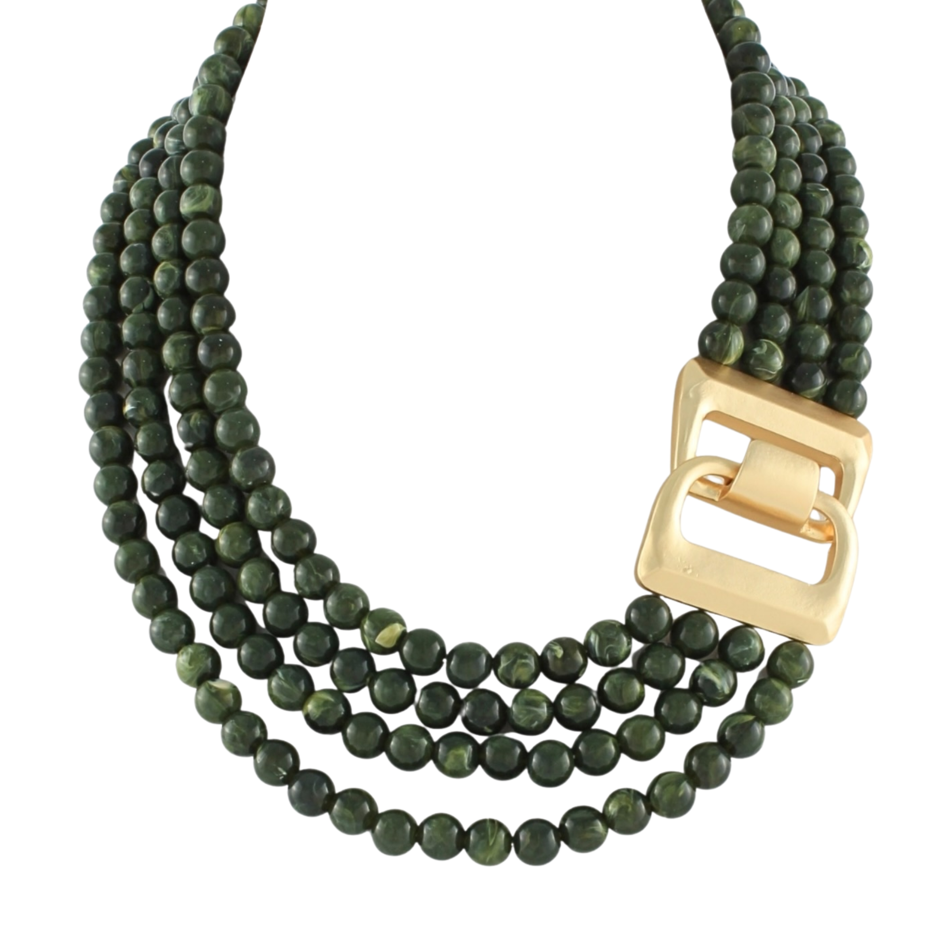 Multi Strand Beaded Necklace in green