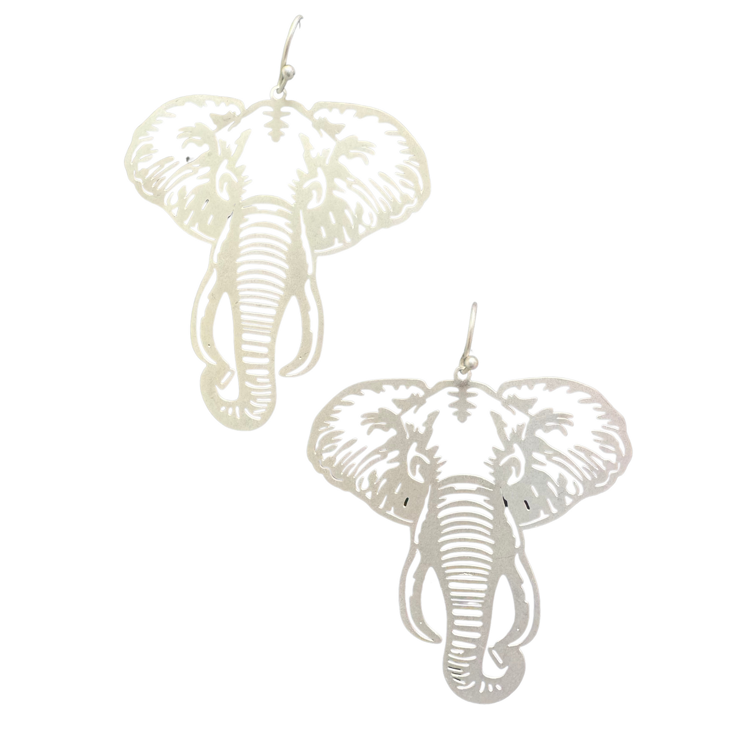 Elephant silhouette earrings in grey