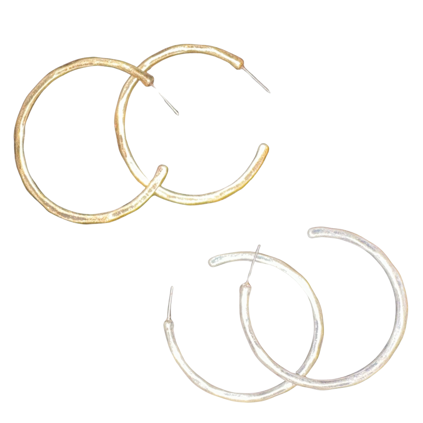 Experience elegance with our Pomina Brand Hammered Hoop Earrings, available in gold or silver. The hammered design adds a touch of uniqueness to classic hoop earrings. Elevate any outfit with these versatile and stylish accessories.