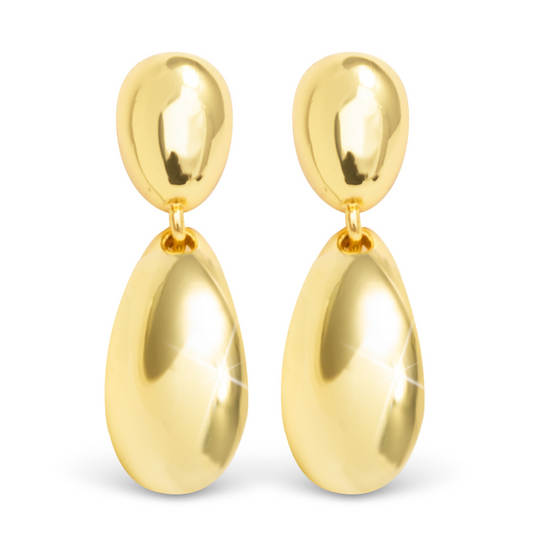 Crafted with a polished gold finish, the Harper Mini Drop Studs add a touch of elegance to any outfit. These dangle earrings are the perfect complement to your wardrobe, adding a subtle yet stylish flair. Elevate your look with these versatile and timeless accessories.
