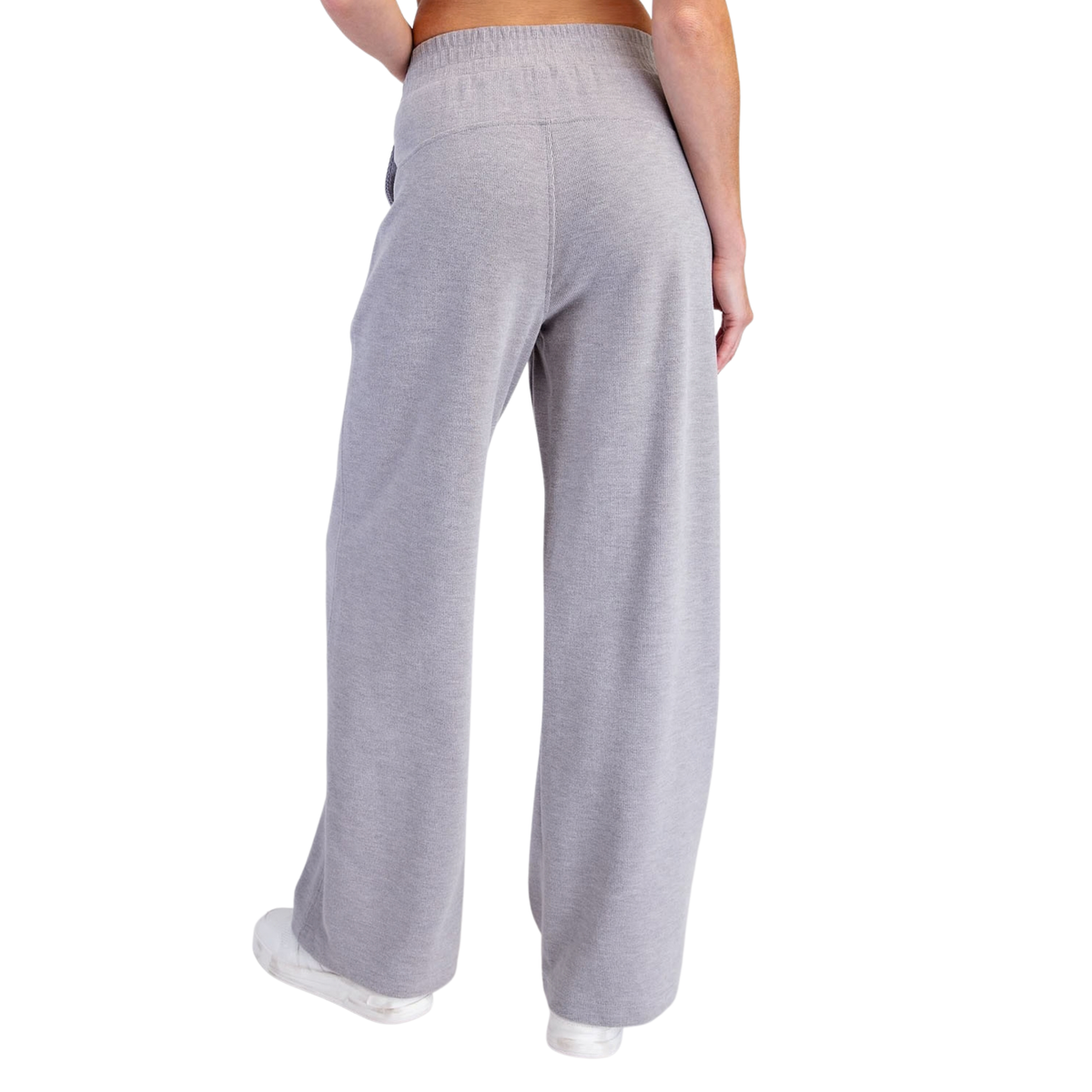 Elevate your everyday wardrobe with these Rae Mode Ribbed Brush Straight Pants. Crafted in a soft heather grey hue, these trousers feature a comfortable elastic waist and a timeless straight silhouette that works for any occasion. The brushed fabric offers a luxurious feel against the skin, while the classic cut pairs effortlessly with your favorite tops. Perfect for casual outings or relaxed workdays, these pants deliver both style and comfort.