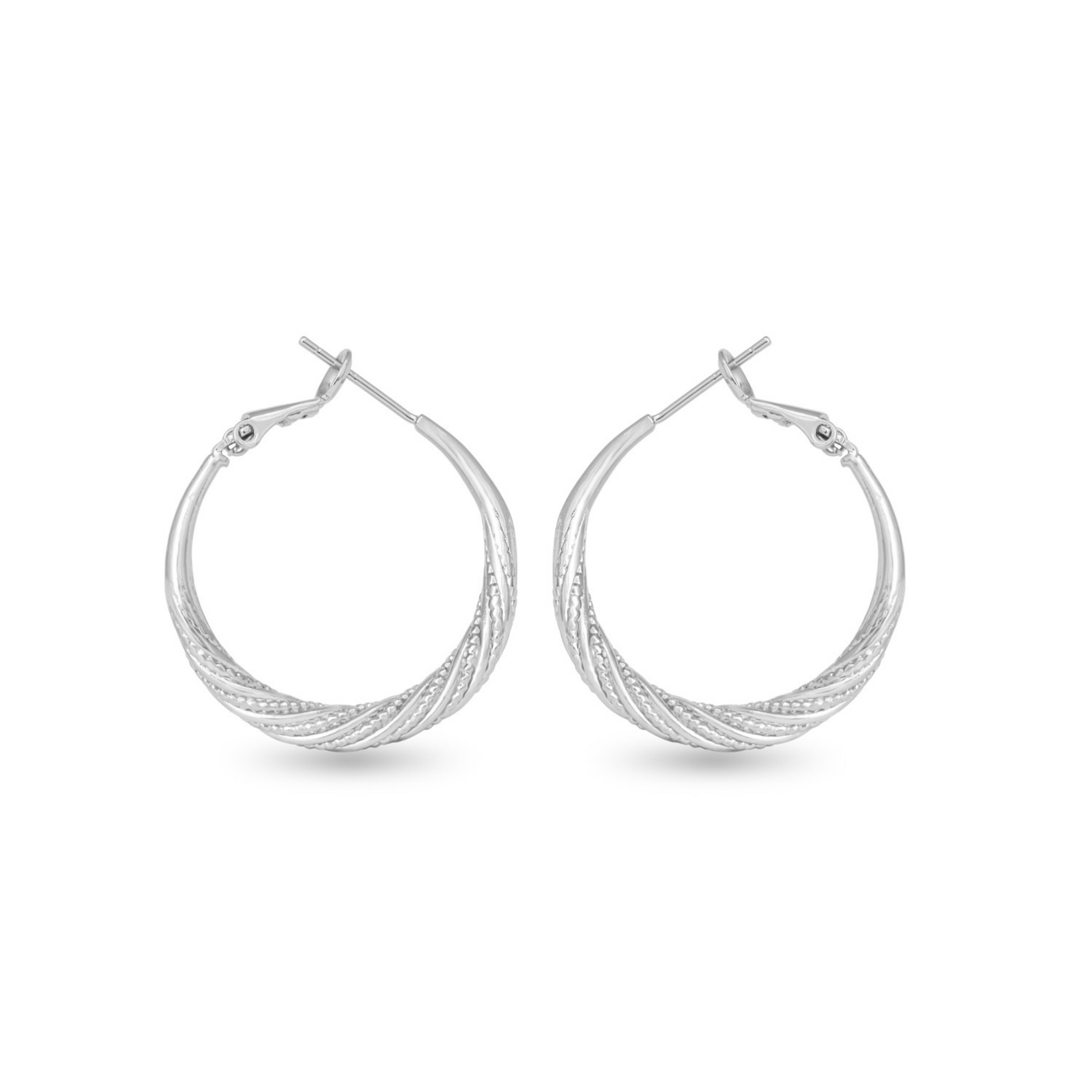Expertly crafted with silver, these Ivy Twisted Hoops are a must-have accessory. The small hoops feature a unique twisted design that adds texture and dimension, making them perfect for any occasion. Elevate your style with these timeless and versatile earrings.