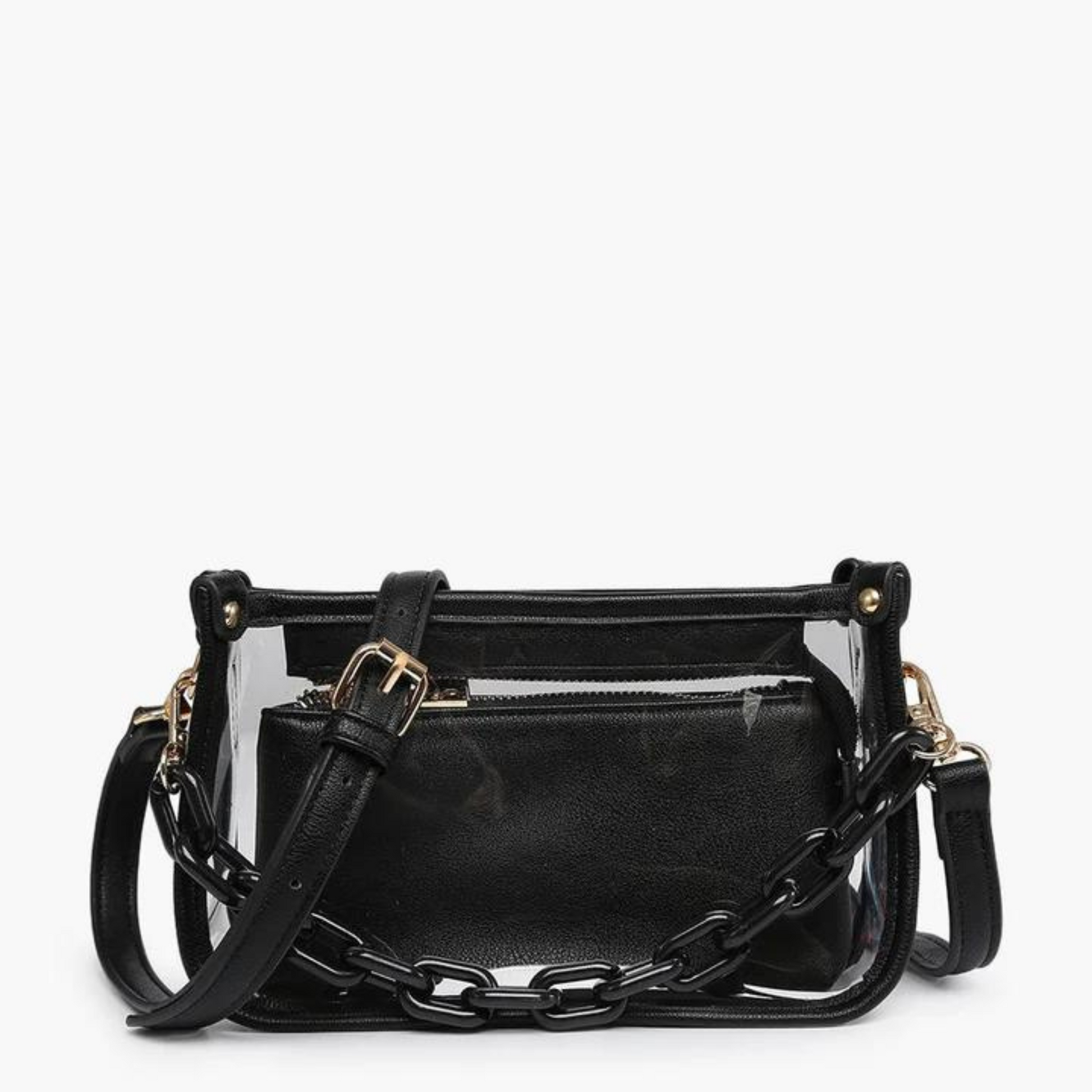 Jessica clear crossbody purse in black