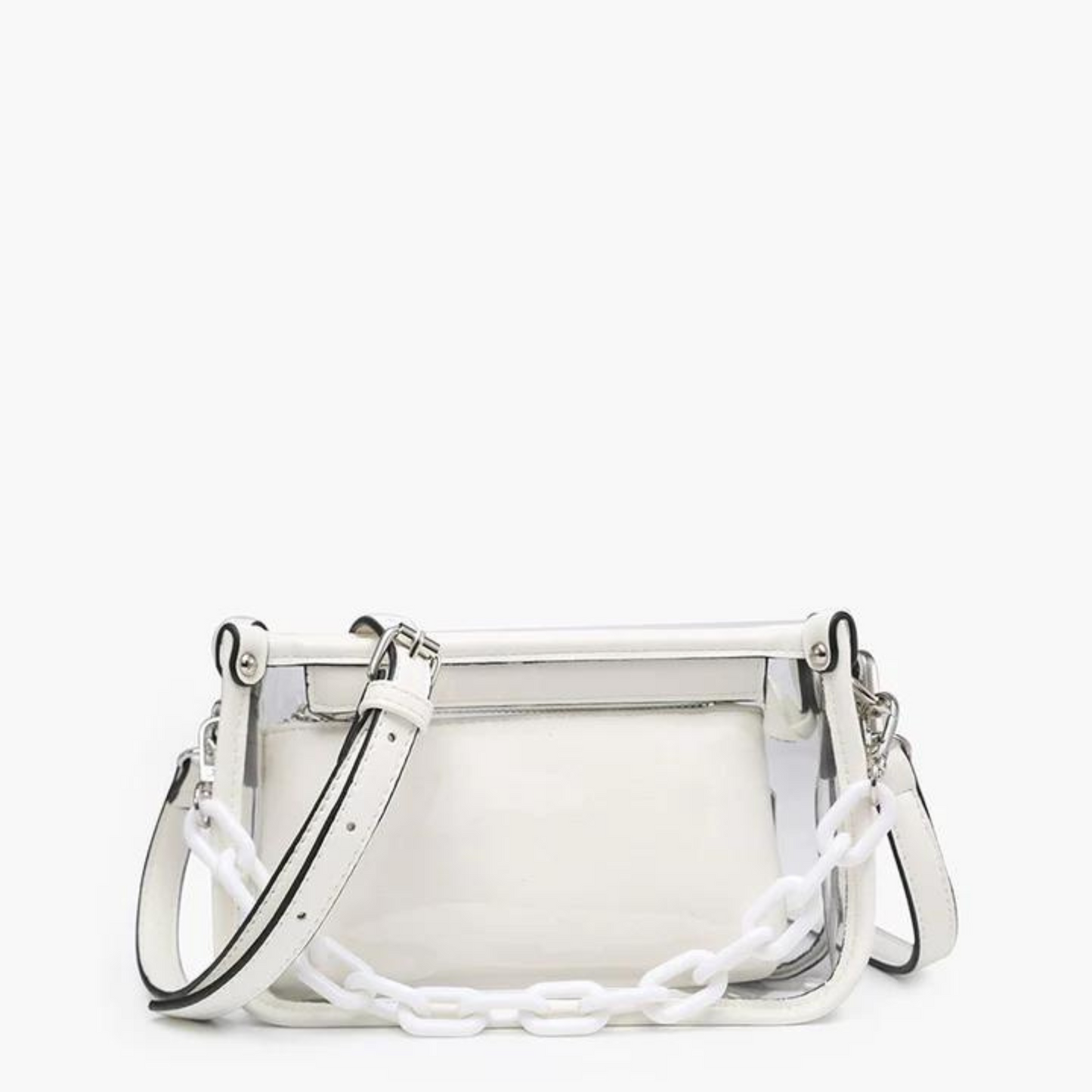 Jessica Clear crossbody purse in white