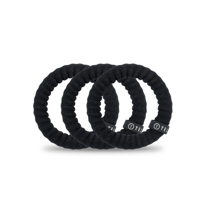 Small Nylon Teleties in Jet Black