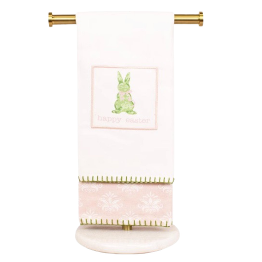 Elevate your spring décor with this charming set of two hand towels from The Royal Standard. Each towel features an adorable bunny accent design, perfect for adding a festive touch to your bathroom during Easter and beyond. Crafted with attention to detail, these towels combine functionality with decorative appeal, making them ideal for guest bathrooms or seasonal displays. The Kiara Boxwood pattern brings a sophisticated yet playful element to any space, while maintaining the quality and durability you exp