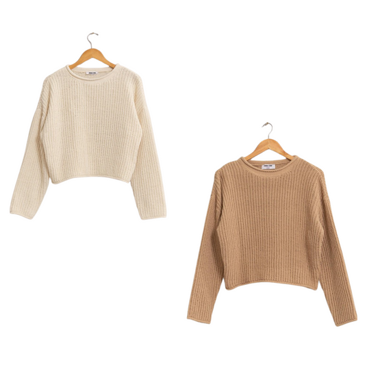 When In Doubt, Throw On This Sweater, And You'Re Sorted For The Day. Classic For A Reason, It'S Tailored With A Round Neck, Drop Shoulders And Long Sleeves. A Relaxed Bodice Allows Ease Of Movement And Keeps You Comfortable. Available in Taupe or Cream.