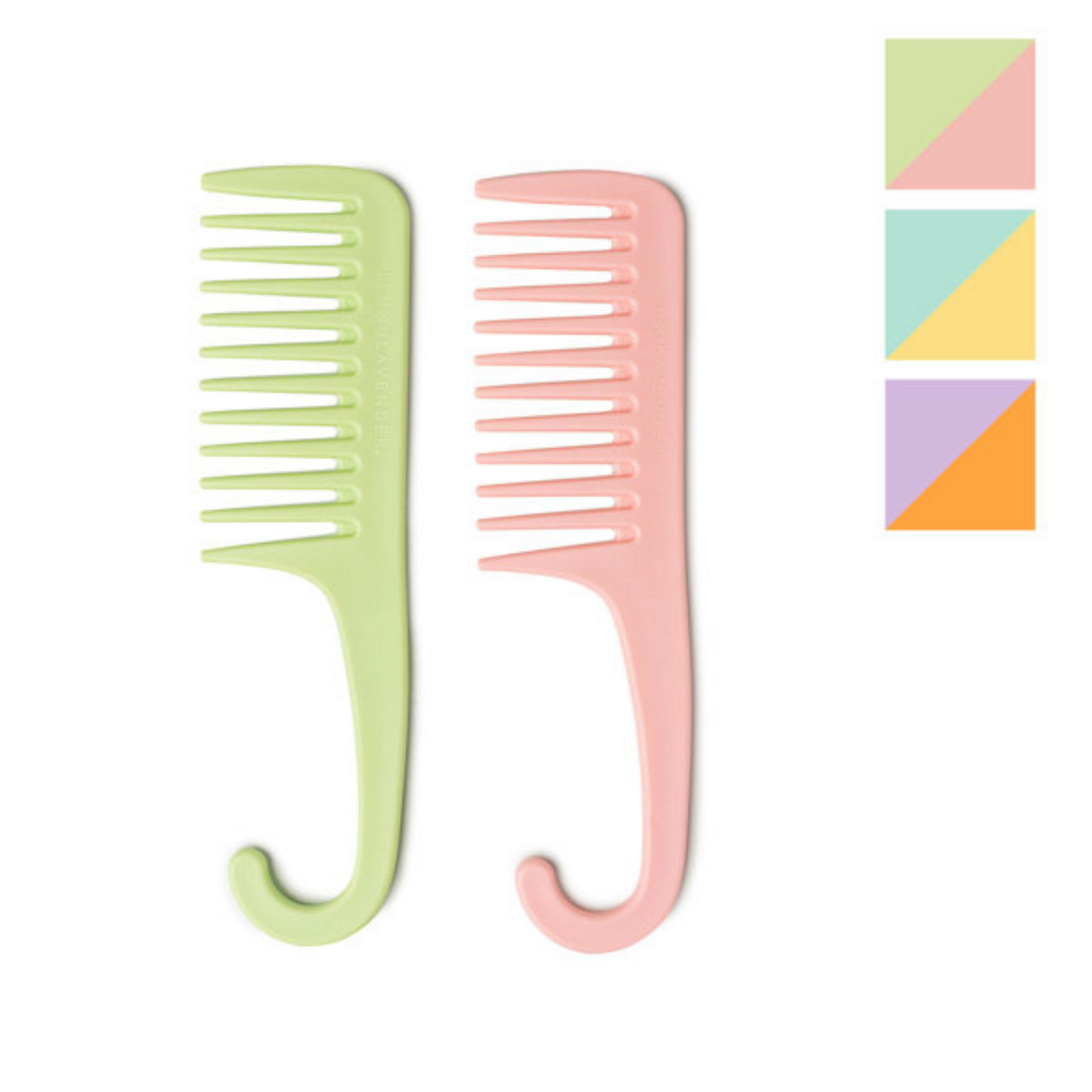 Our Knot Today Detangling Shower Comb is perfect for textured hair. With two combs per pack and wide teeth for gentle detangling, you won’t have to worry about breakage or split ends. Our combs evenly distribute conditioners, hair masks and prewashes, and feature hangable handles for easy storage. Get the perfect healthy look with Knot Today!