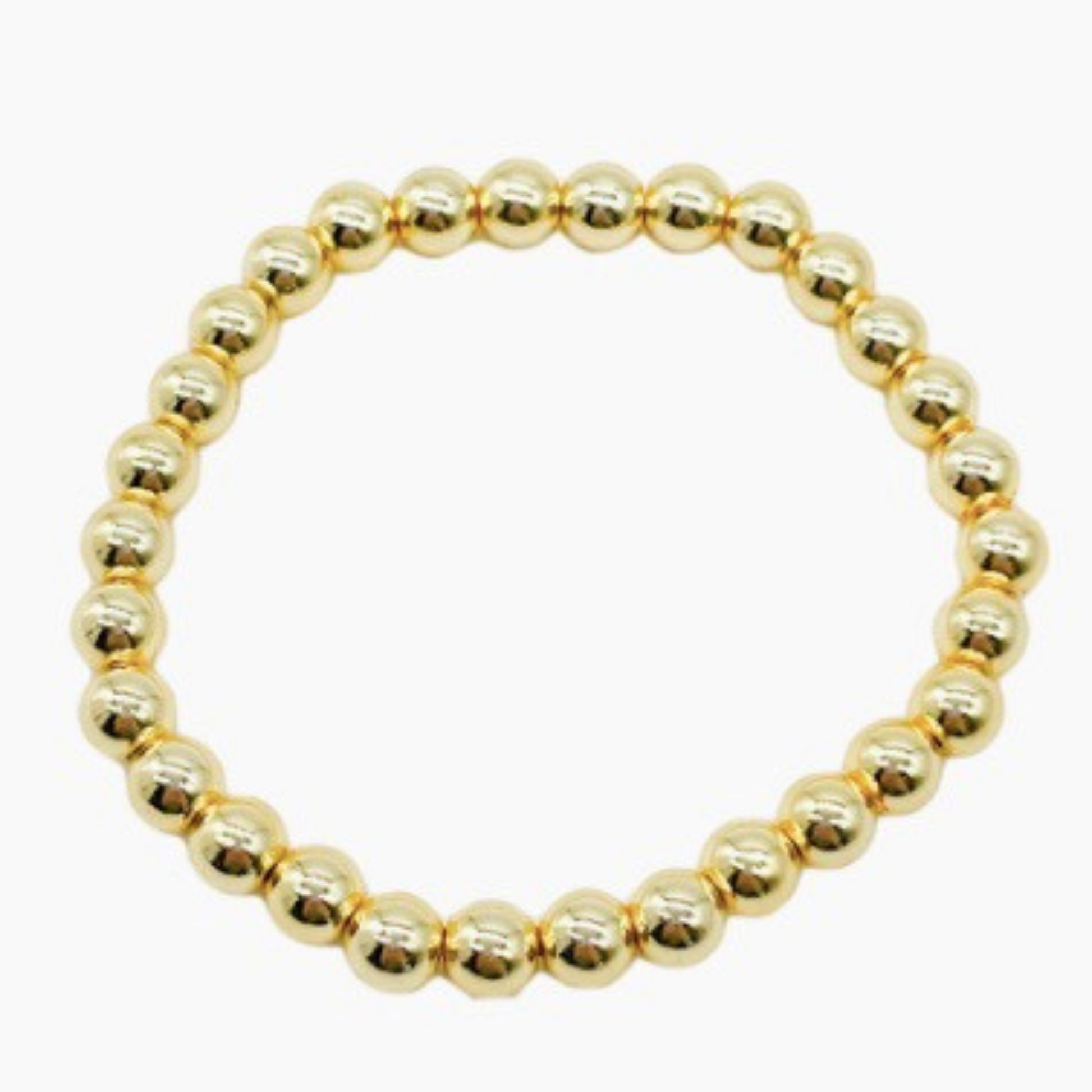 Large bead stretchy gold bracelet