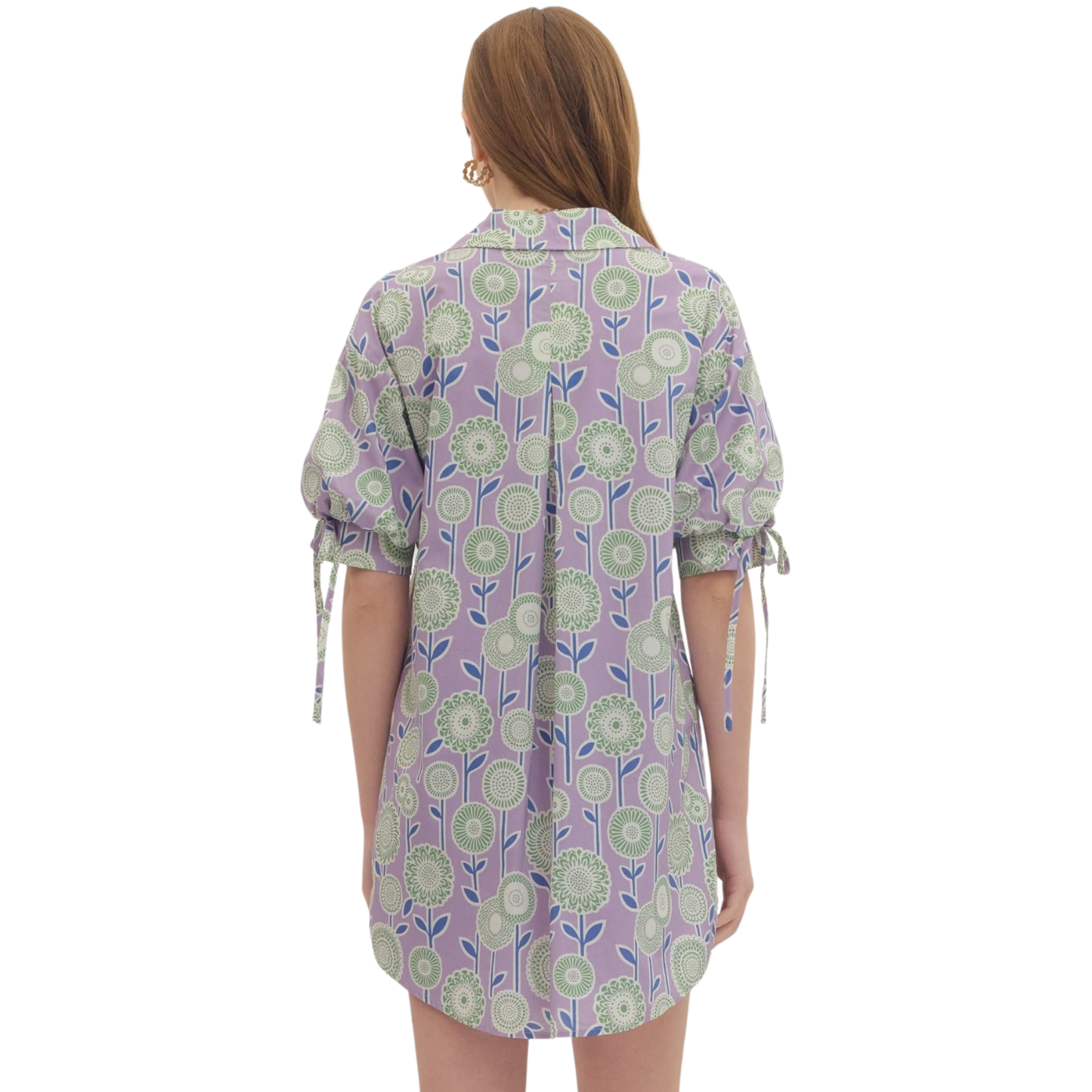 Elevate your warm-weather wardrobe with this charming Entro botanical print mini dress. Featuring a delicate lavender palette with intricate botanical detailing, this short-sleeve style offers effortless elegance for casual outings, brunch dates, or weekend adventures. The relaxed fit and mini length create a breezy, flattering silhouette perfect for spring and summer. Pair with sneakers for a laid-back vibe or dress up with sandals and accessories for an elevated look.