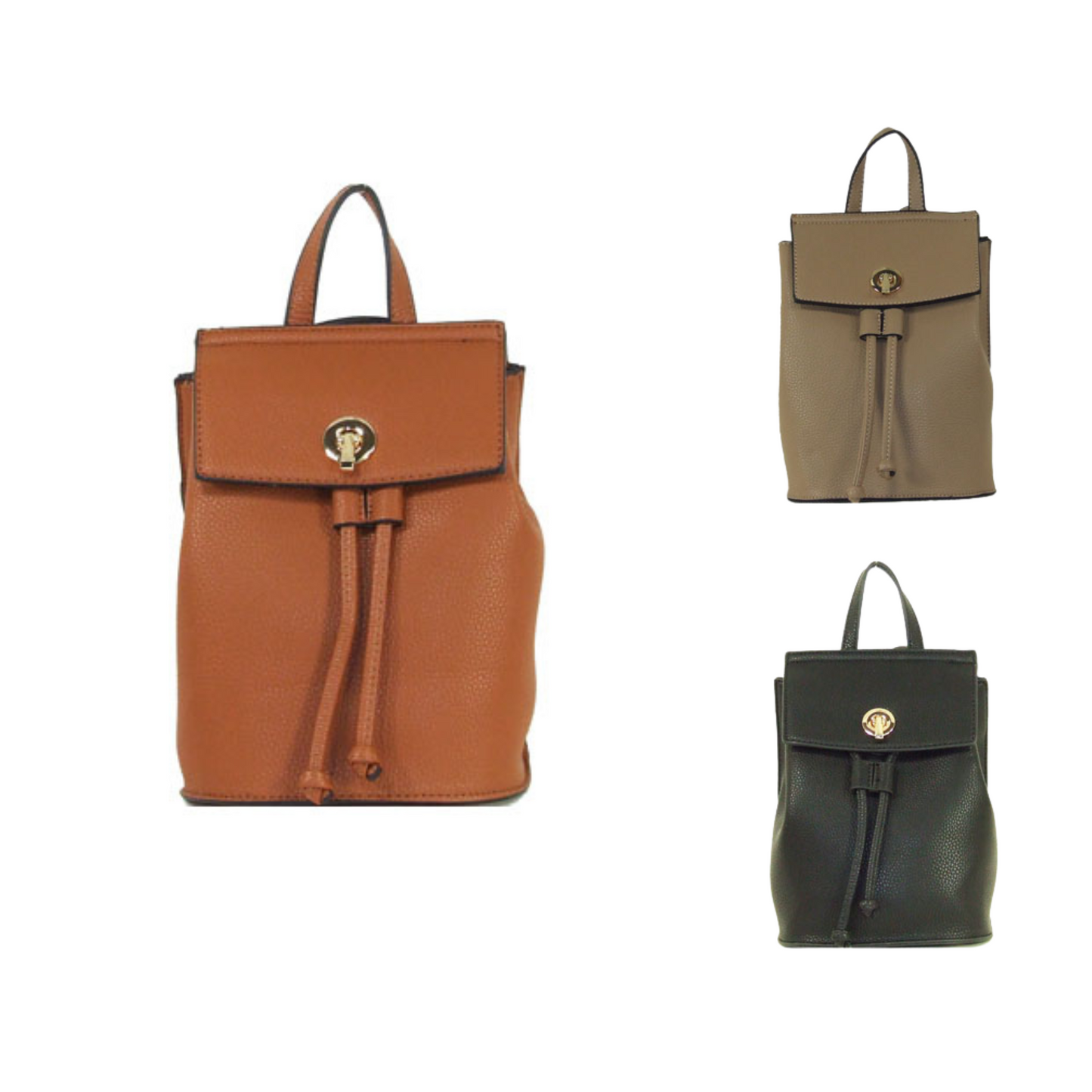 This stylish leather backpack has all the features you need. It's vegan-friendly and comes in three classic colors: camel, black, and taupe. Plus, it comes in a small size to make it the perfect everyday accessory.