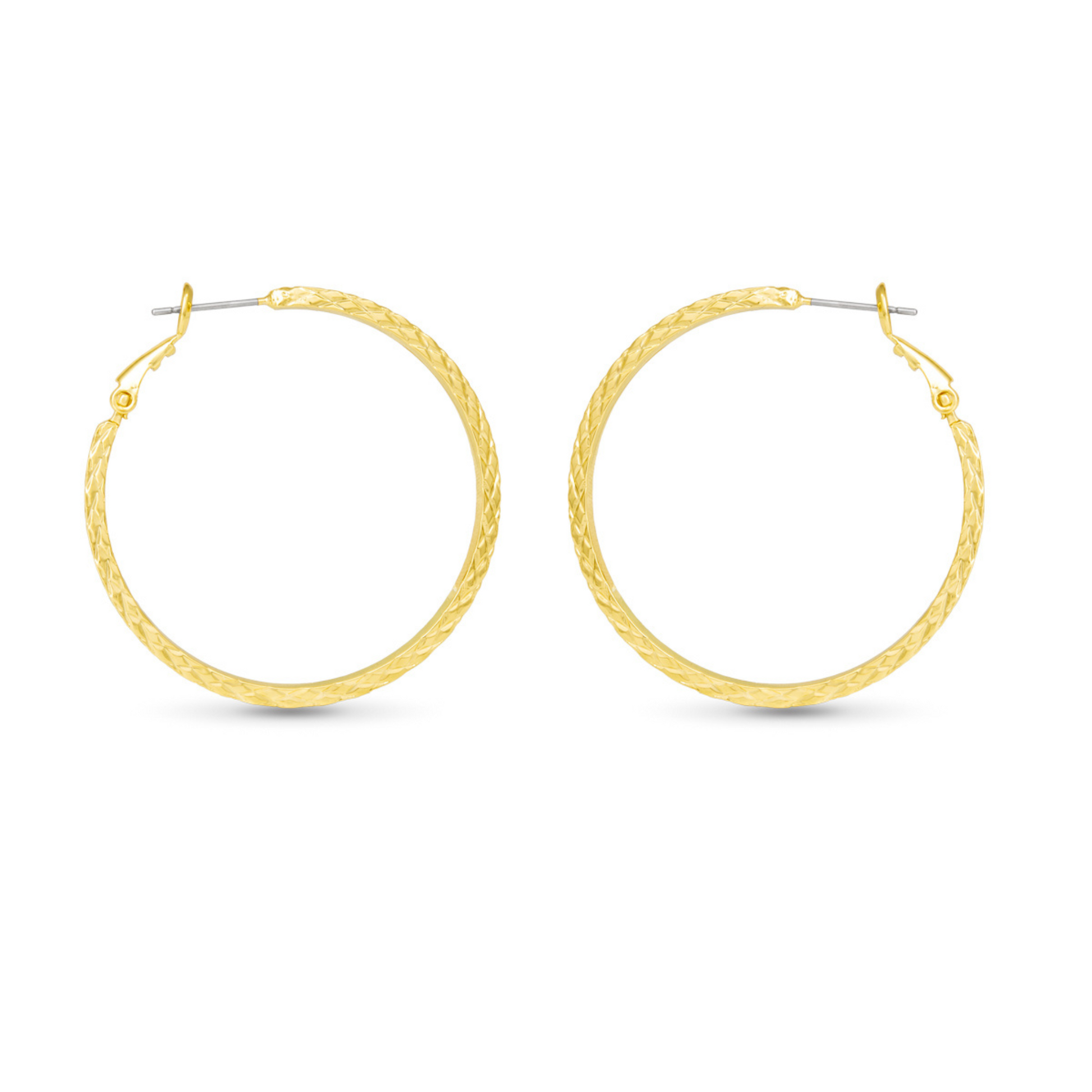 Expertly crafted by Amanda Blu, the Leilani Braided Hoop Earrings offer a touch of elegance with its medium-sized gold hoops and intricate braided design. Elevate any look with these timeless earrings that are perfect for any occasion.