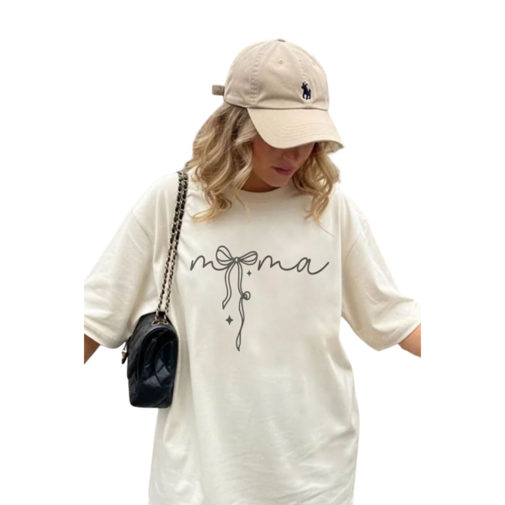 Embrace effortless style with this bone-colored mama graphic tee from Carmelo. Crafted for the modern parent, this short-sleeve essential features a tasteful graphic that celebrates motherhood with understated elegance. The soft, neutral tone pairs seamlessly with any wardrobe, while the quality construction ensures lasting comfort through daily wear. Perfect for casual outings or relaxed home days, this tee delivers both sentiment and versatility in one wearable piece.