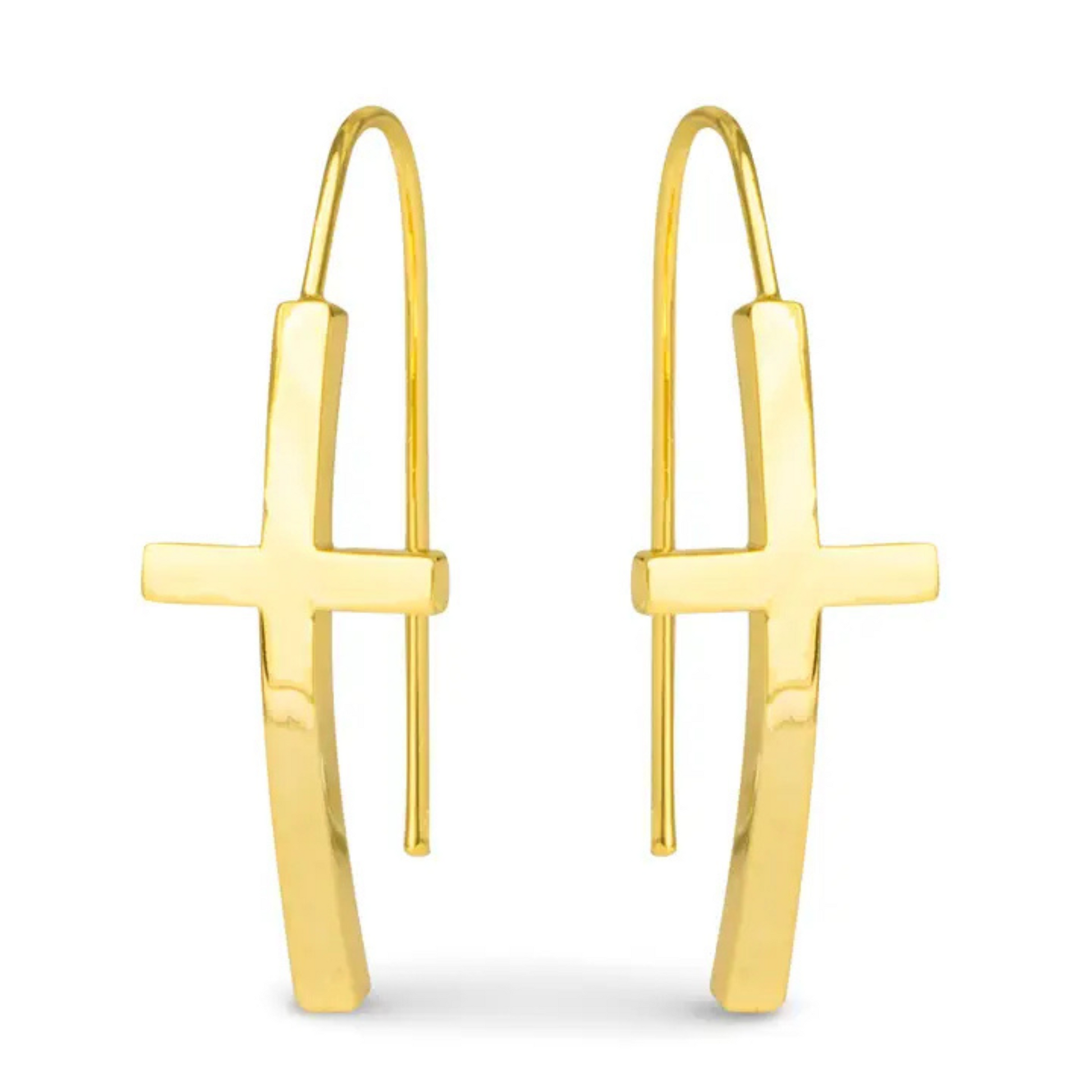 Elevate your style with the Maria Polished Cross Drop Earrings by Amanda Blu. Crafted in gleaming gold, these dangle earrings feature a refined cross design that balances timeless symbolism with modern elegance. Their polished finish catches the light beautifully, making them a sophisticated choice for both everyday wear and special occasions. Expertly designed to complement a variety of looks, these earrings offer a subtle yet striking statement of faith and fashion.
