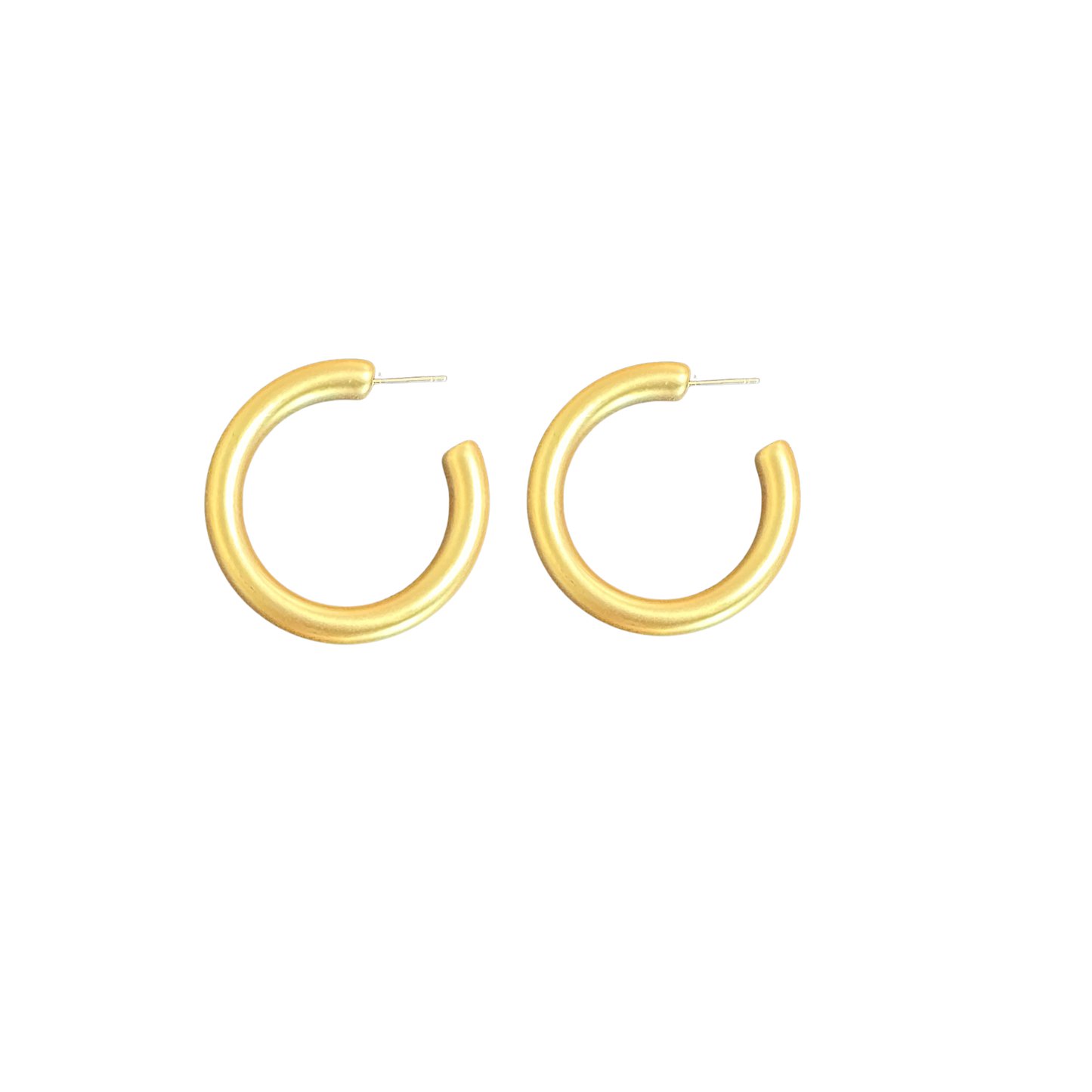 Elevate your everyday look with these stunning matte gold hoop earrings from Perdido Gems. Crafted with a sophisticated matte finish, these timeless hoops offer a modern twist on a classic style. Available in small or large sizes to suit your preference, they're the perfect accessory for any occasion—from casual outings to special events. Versatile, elegant, and effortlessly chic.
