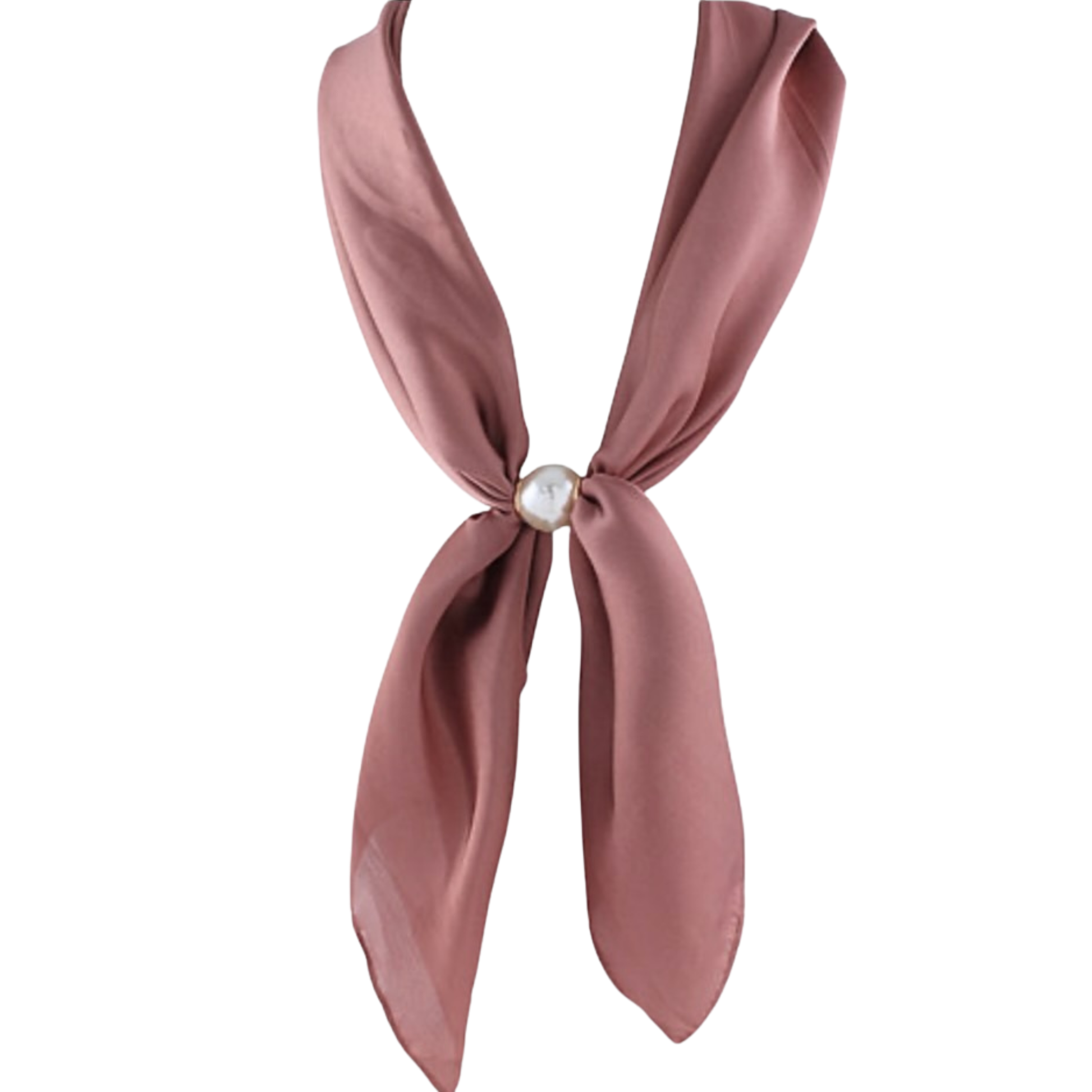 Scarf Necklace with Pearl accent in Mauve