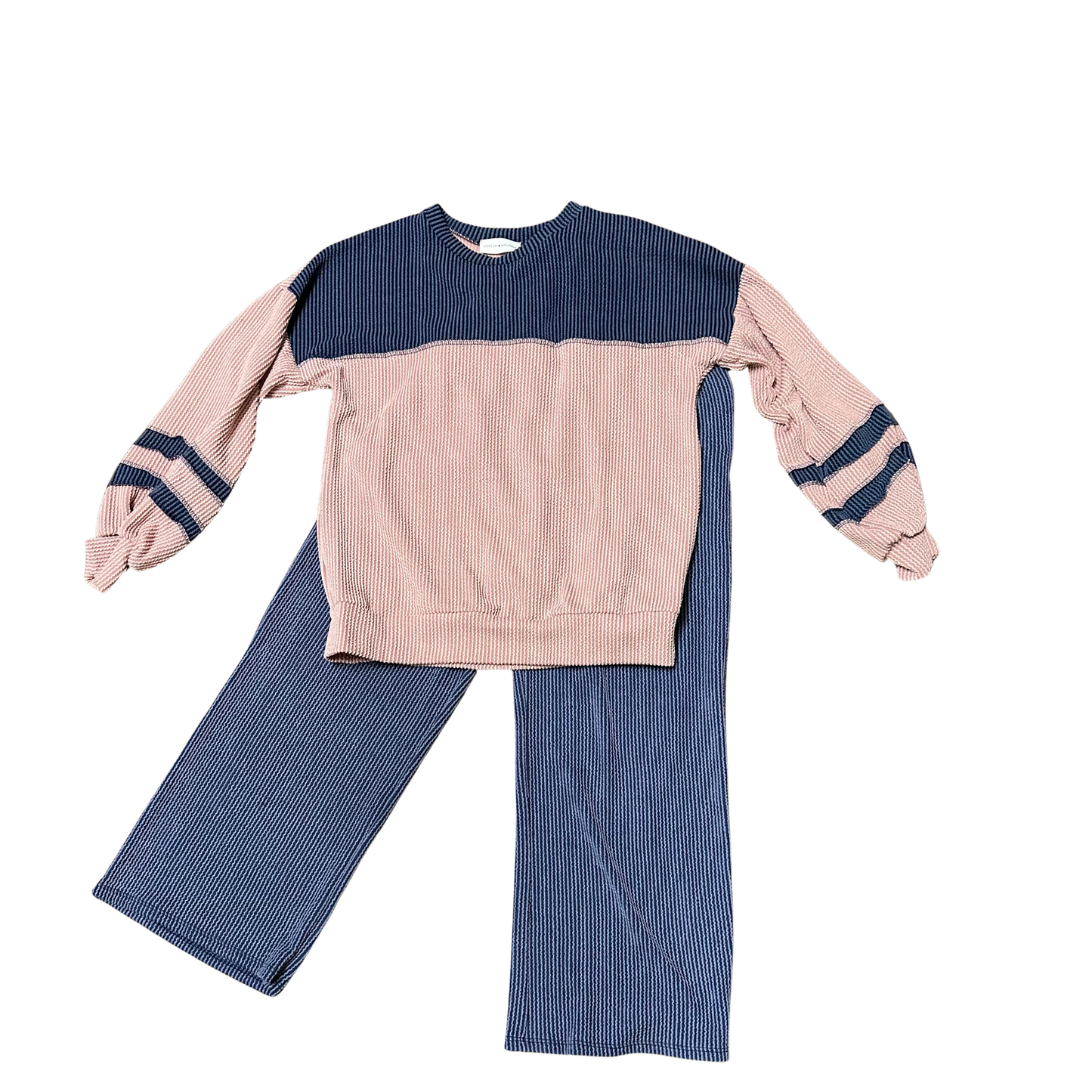 Textured Top and Bottom Set in Mauve