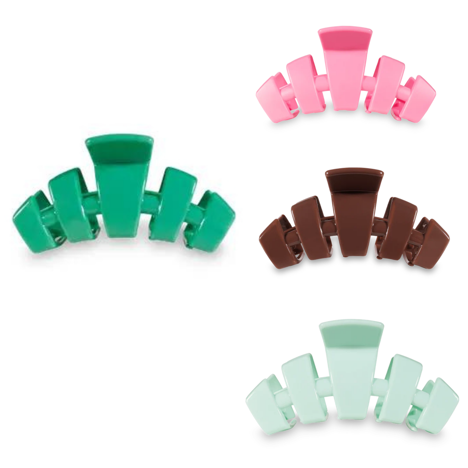 Say goodbye to breakable clips! We have perfected the hair tie and now have re-invented the clip. Each hair clip has bendable teeth that take back to shape, they work on all hair types and have a strong hold. Hold your hair and enhance your style with the new TELETIES Clip! 