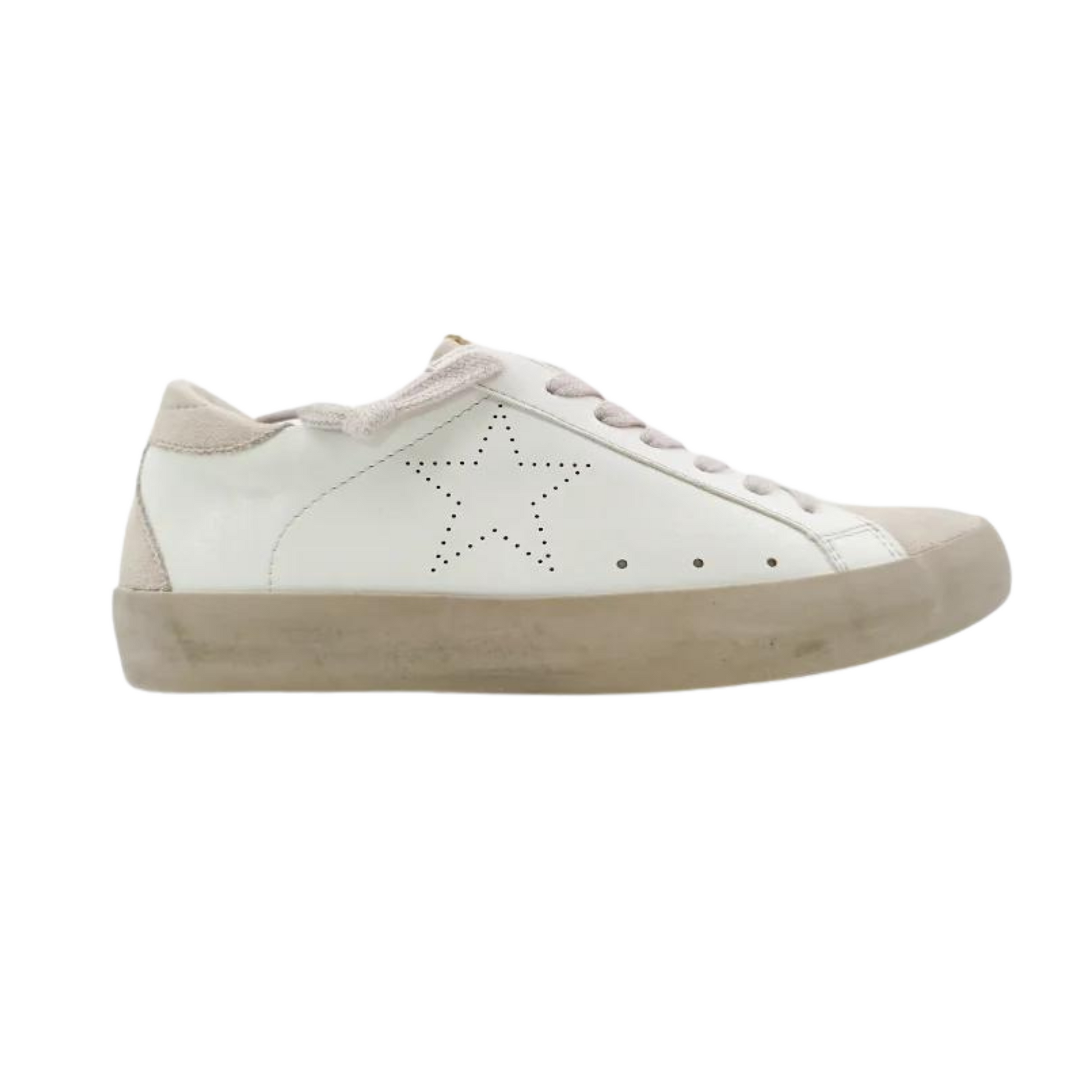 The Mia sneaker from Shu Shop is a stylish addition to your wardrobe. With its white star design, these sneakers will elevate any outfit. Crafted with expert precision, they offer both comfort and durability. Perfect for casual outings or a day on the go.