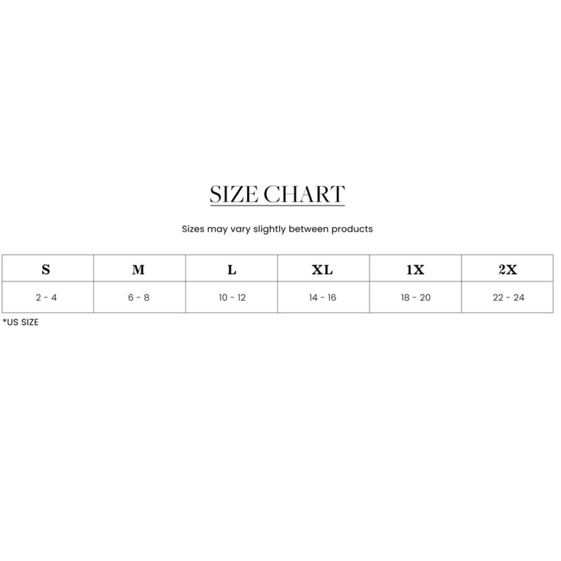 Mittoshop size chart