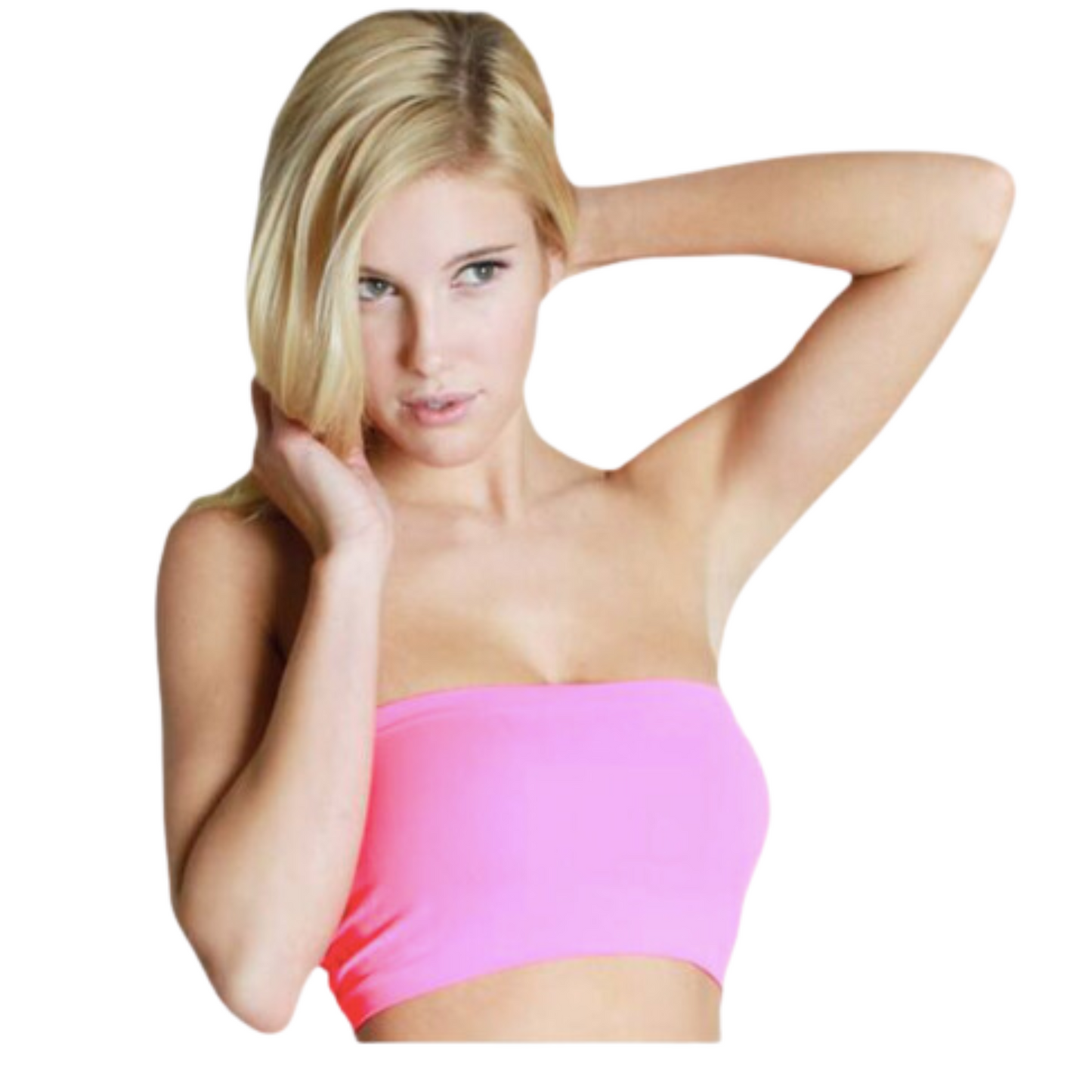 neon pink colored bandeau