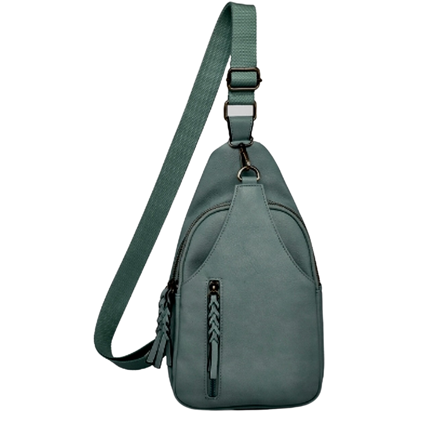 Teal grey crossbody sling bag