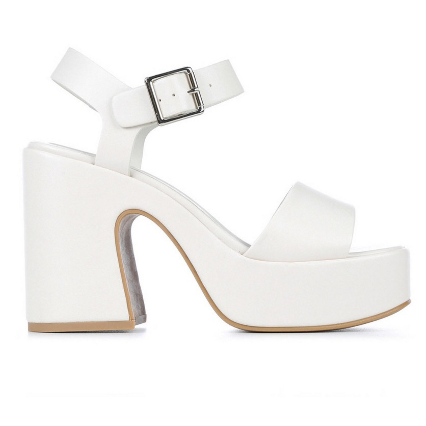 off white strappy wedge heel from Soda