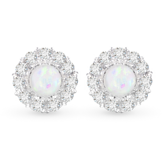 These Small Opal Studs feature a lustrous, round opal surrounded by sparkling cubic zirconia and delicate rhinestone accents. Crafted with precision and attention to detail, these studs add a touch of elegance and sophistication to any outfit. Experience the timeless beauty and versatility of opal with these stunning studs.