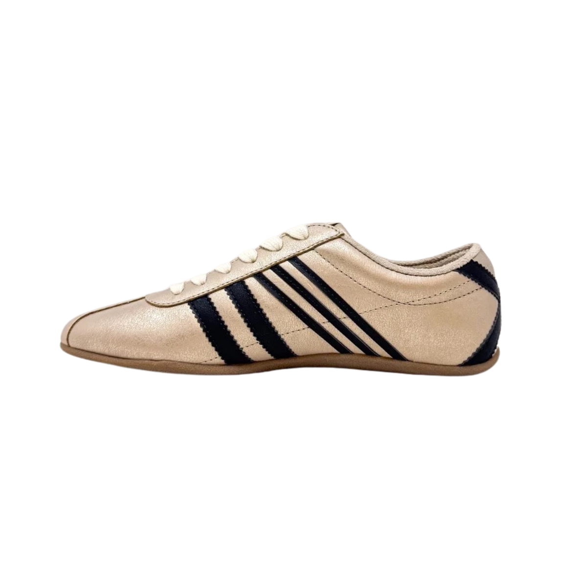 The Paloma black and gold sneaker from ShuShop brings sophistication to your everyday wear. Premium construction combines sleek black uppers with striking gold accents, creating a versatile shoe that transitions seamlessly from casual outings to street-style moments. The thoughtful color contrast adds visual interest while maintaining a refined aesthetic. Built for comfort and durability, this sneaker delivers both style and substance for the fashion-conscious wearer.