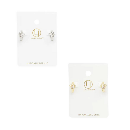 Add a touch of whimsy to your outfit with our Paw Print Hoops. Available in silver or gold, these small hoop earrings feature a charming paw print design with a sparkling rhinestone accent. A must-have for any animal lover or fashionista.