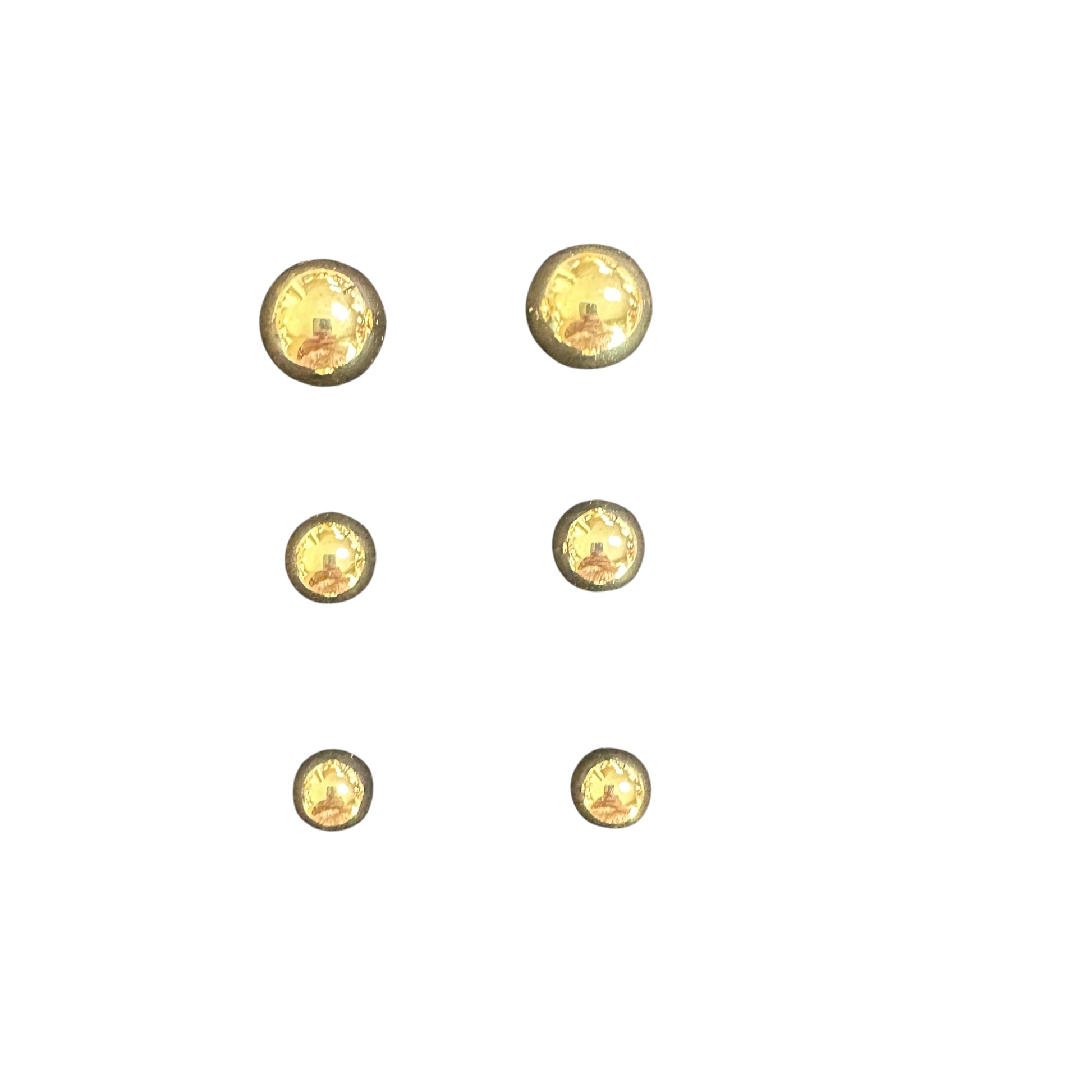 Timeless gold ball studs from Perdido Gems. These classic earrings feature polished spheres in warm gold, perfect for everyday wear or layering with other pieces. Versatile, elegant, and designed to complement any style. Available in small, medium, and large. A staple addition to your jewelry collection.