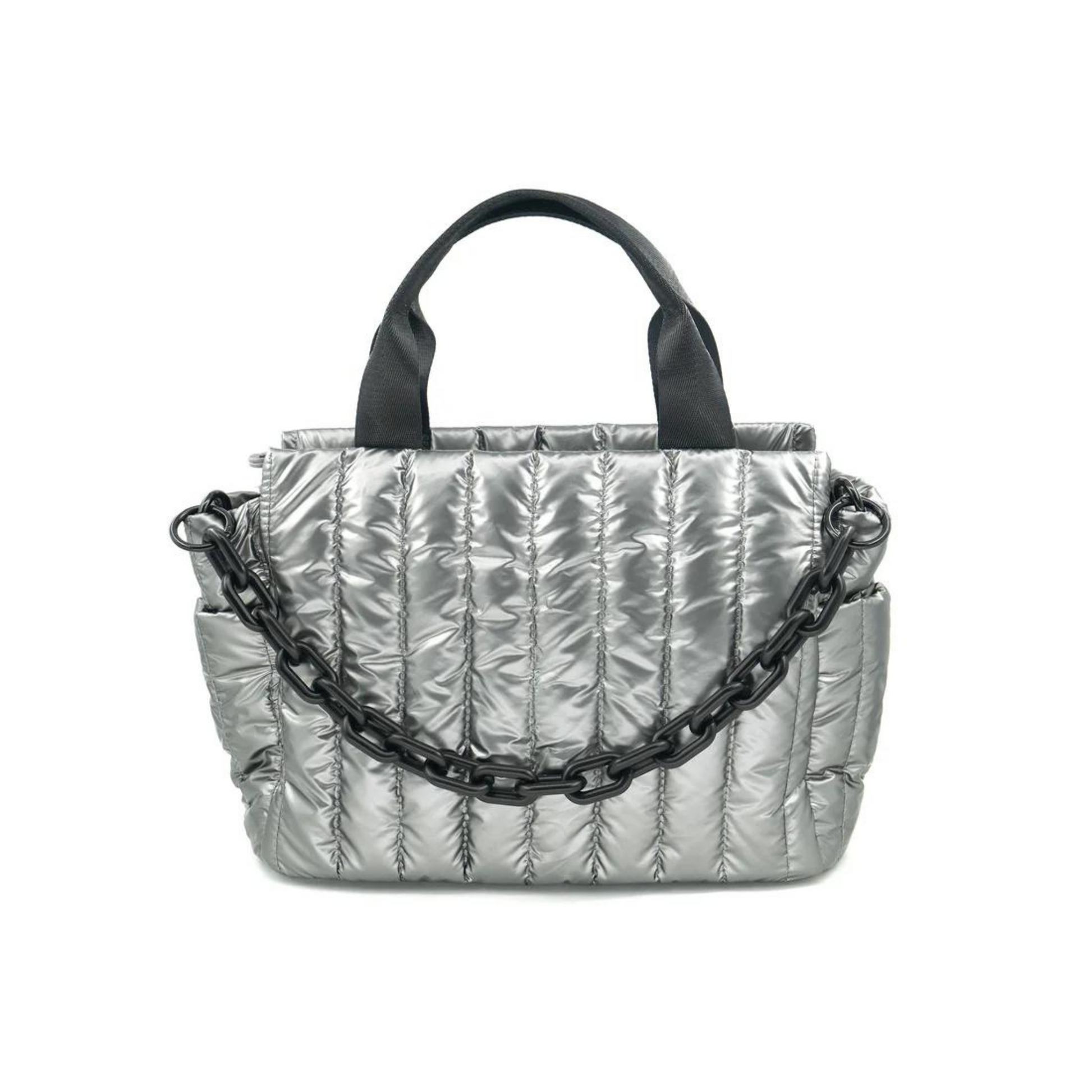 Quilted bag in pewter