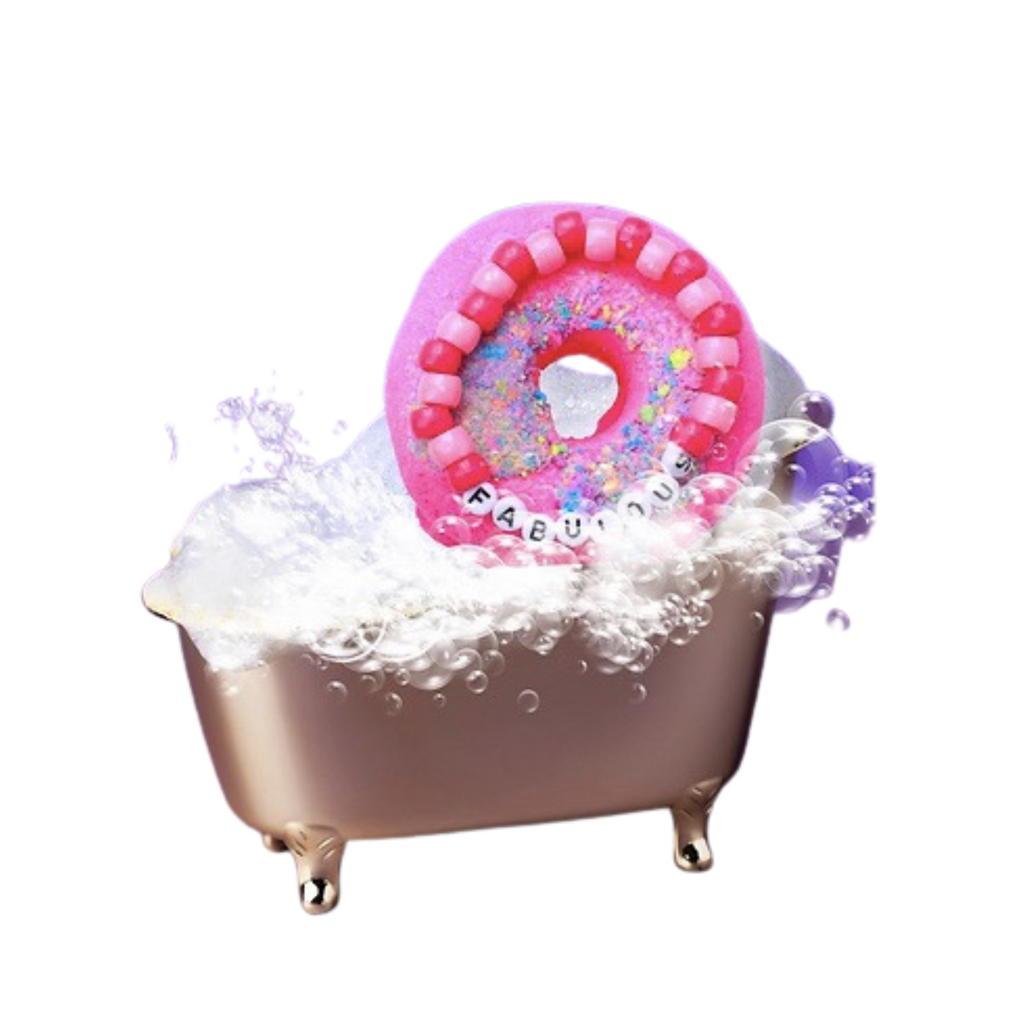 Donut Bath Bomb and bracelet combo in pink