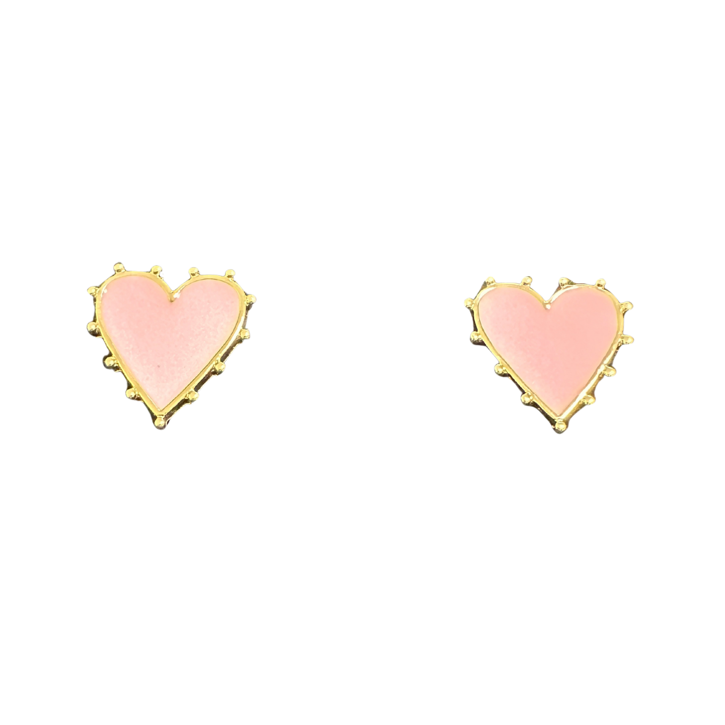 Heart Stud Earrings in pink
