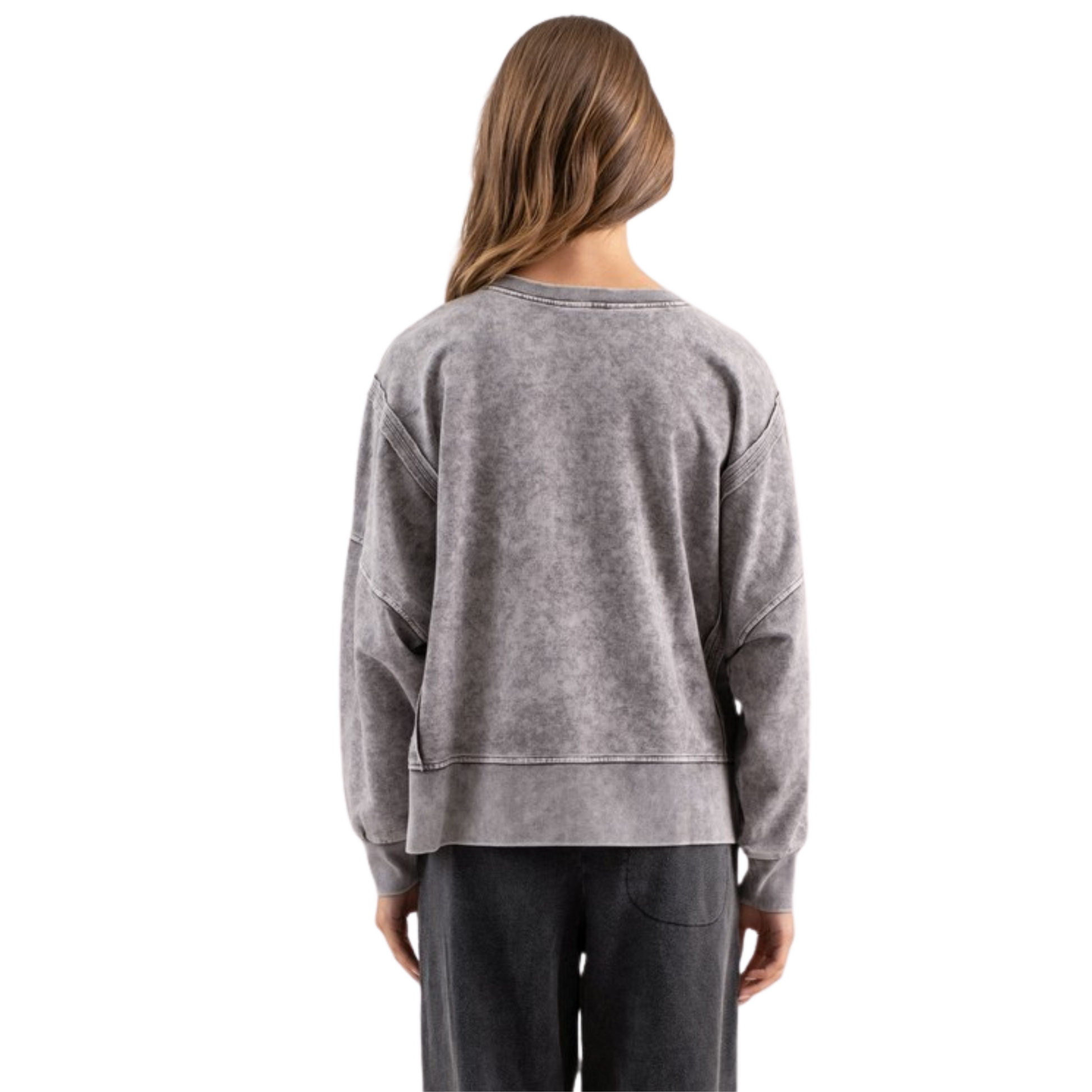 Expertly crafted with the plus size woman in mind, our Blu Pepper Extended Shoulder Knit Top in charcoal provides both comfort and style. Made with sweatshirt material, this top is perfect for a casual day out or lounging at home. Trust in Blu Pepper's quality and fit.