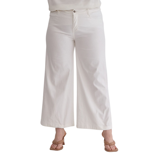 Expertly crafted and stylish, the High Waist Wide Leg Pants are a versatile addition to your wardrobe. With a flattering acid wash and high waist design, these pants feature a zipper front closure for a secure fit and convenient pockets at the side and back. Made with lightweight, non-sheer fabric, these pants are perfect for any occasion. Available in plus size and classic white.