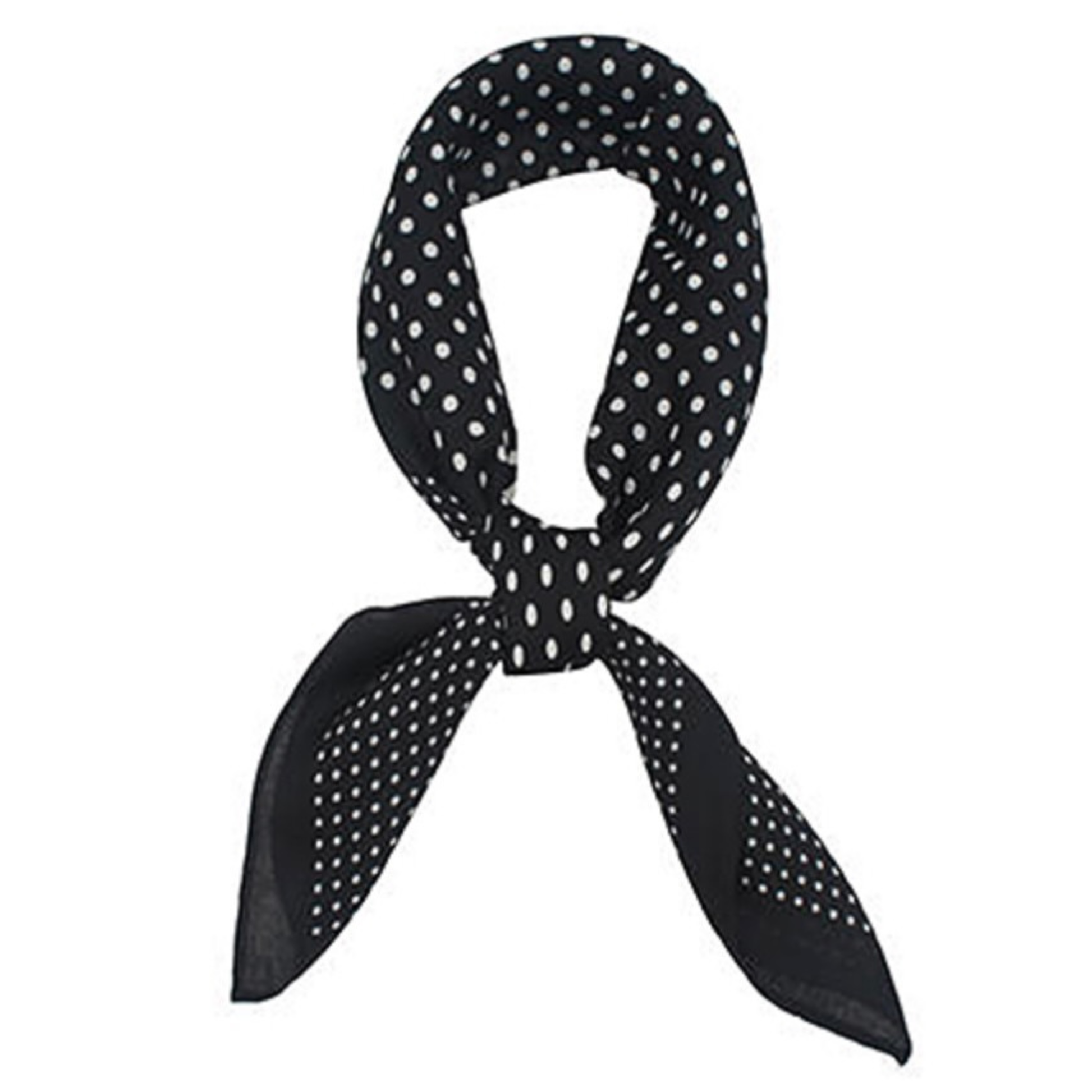 Scarf Necklace in black polka dot