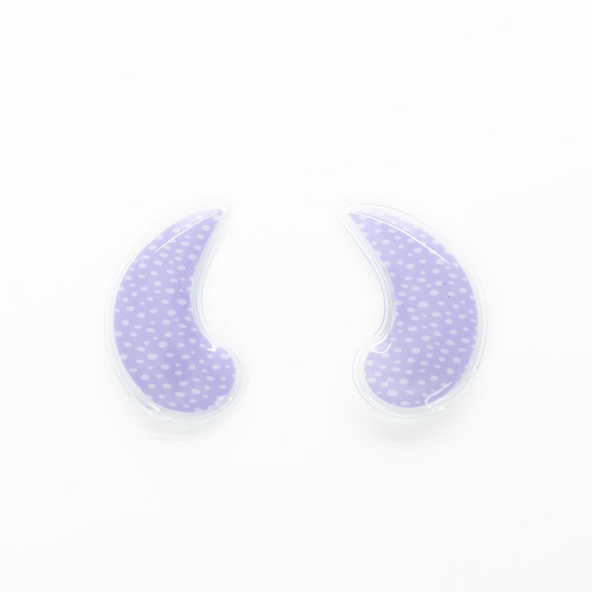Under eye gel pads in purple dot print
