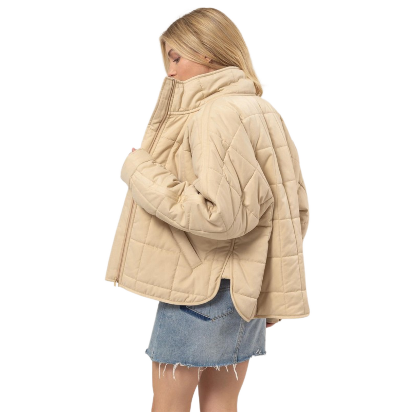 This Puffer Jacket Is Full Of Sophisticated Charm. It Is Featured With A Stand Collar, Long Sleeves, Slant Pockets And A Zipper Closure At The Front To Keep You Warm. The Quilted Puffer Construction Amps Up The Cozy Factor.