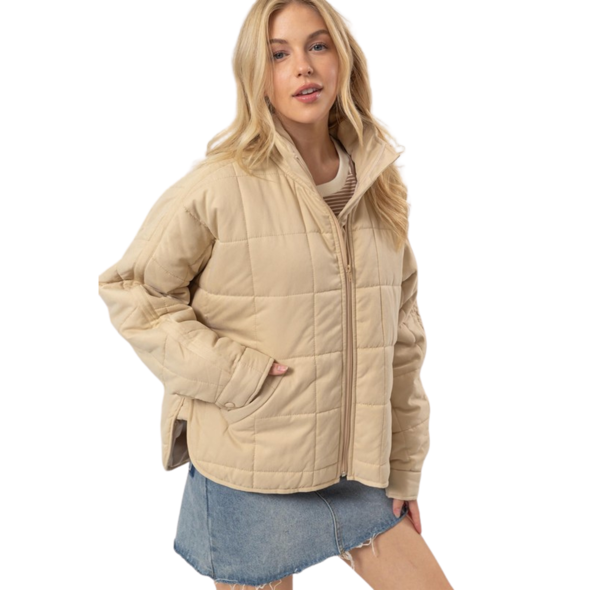 This Puffer Jacket Is Full Of Sophisticated Charm. It Is Featured With A Stand Collar, Long Sleeves, Slant Pockets And A Zipper Closure At The Front To Keep You Warm. The Quilted Puffer Construction Amps Up The Cozy Factor.