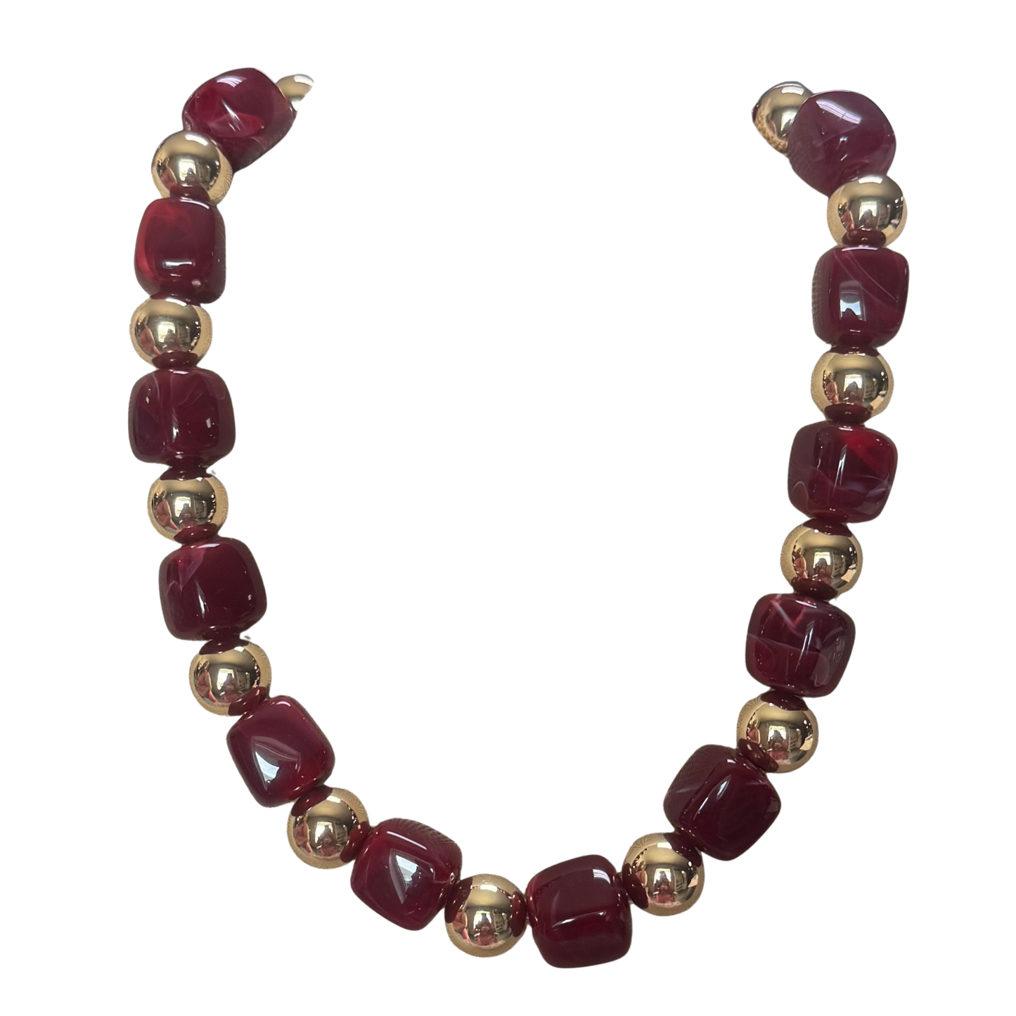 Color Bead Necklace in red
