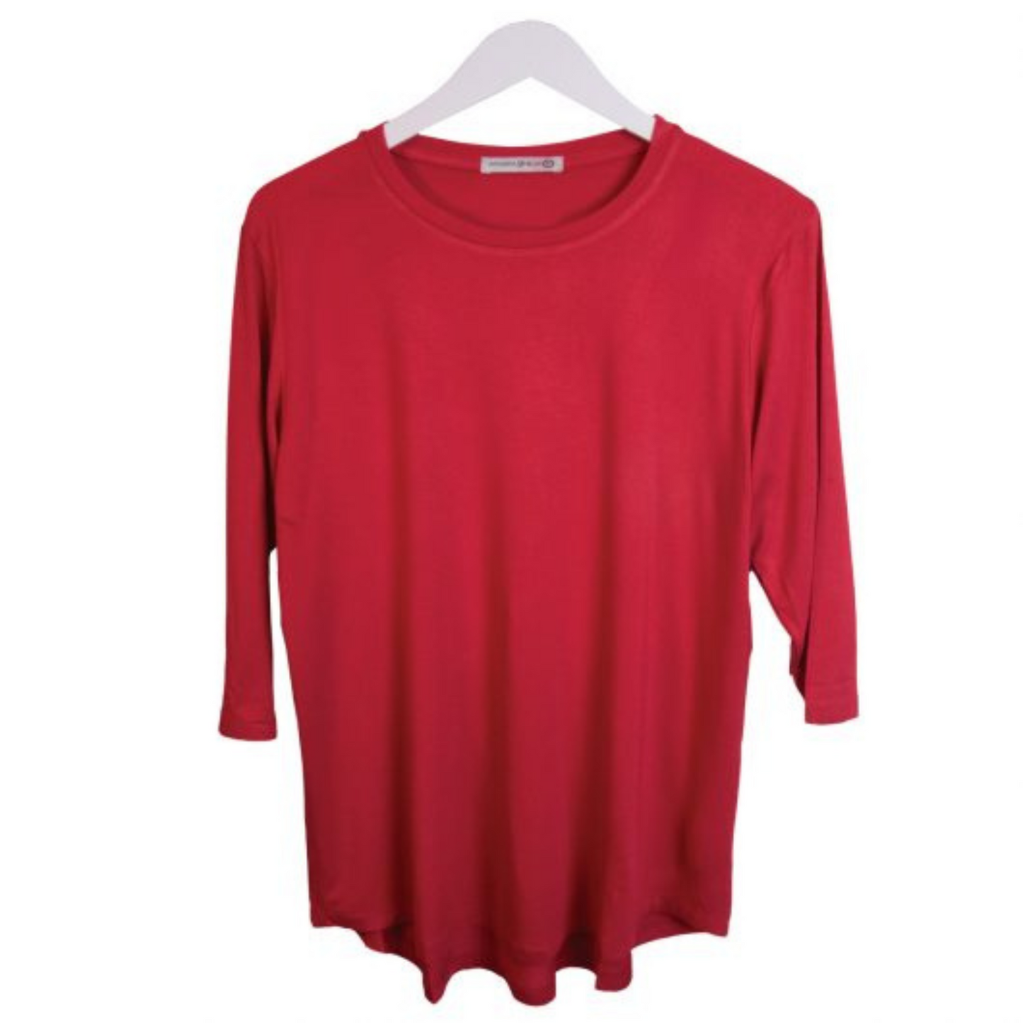 3/4 length sleeve top in red